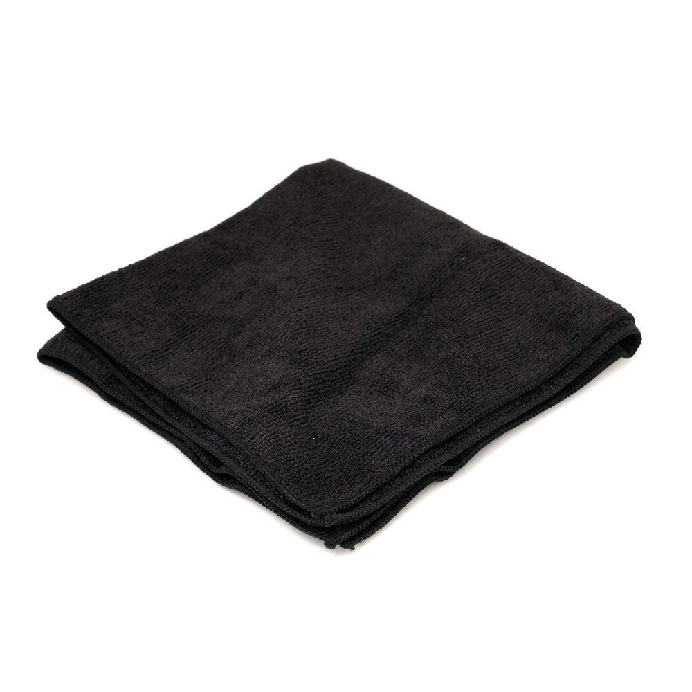 Real Clean 16X16 300Gsm Premium Black Microfiber Towels (Pack Of 10)