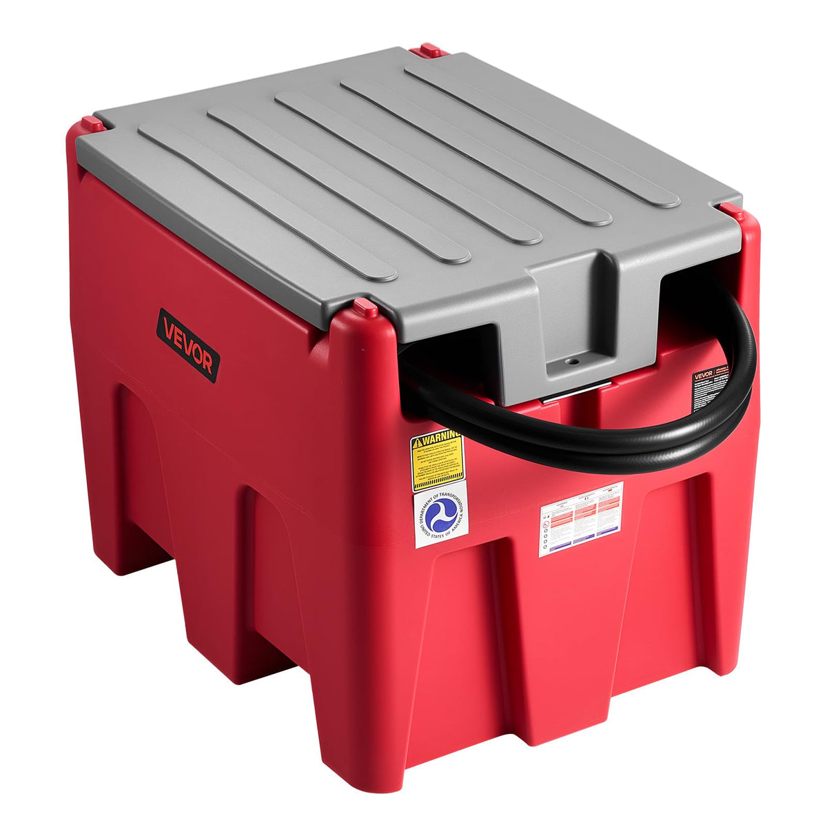 VEVOR Portable Diesel & Gasoline Tank, 58 Gallon, 10 GPM Flow Rate, Diesel Fuel Tank with 12V Electric Transfer Pump, 13.1ft Hos