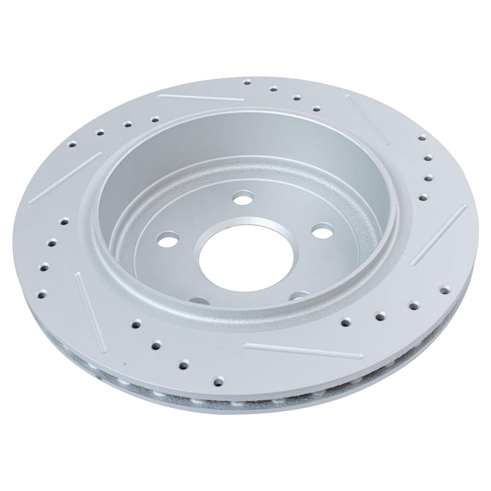 Trq Rear Performance Brake Rotors Set Vented Premium G-Coated Cross Drilled & Slotted Compatible With 2011-2021 Dodge Durango Je