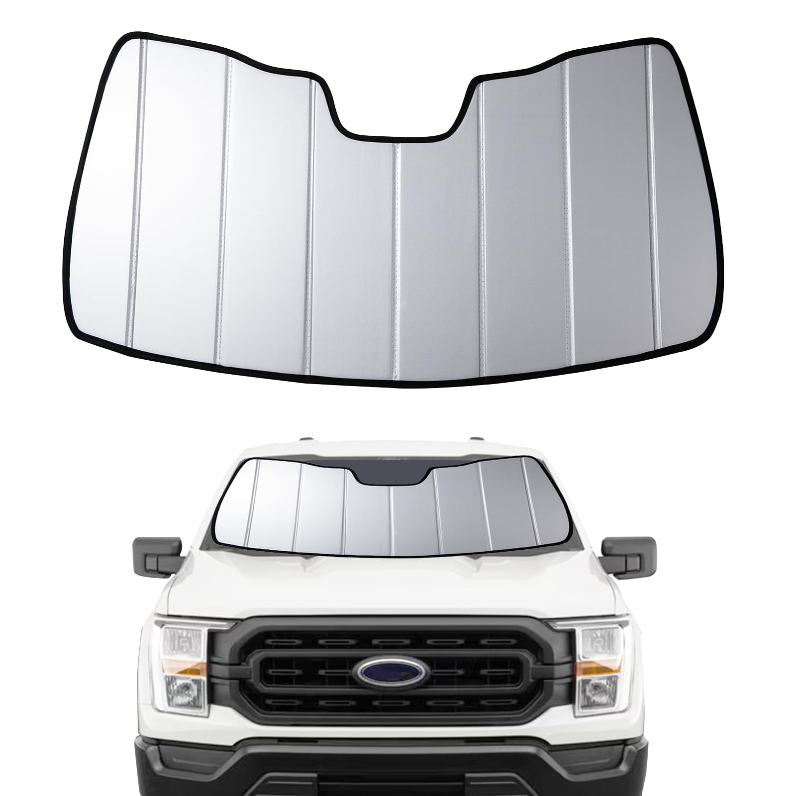 Automost 2021-2025 F150 Windshield Sun Shade for Ford F-150 2021 2022 2023 2024 2025 (Lariat, King Ranch, Platinum, XL XLT Limit