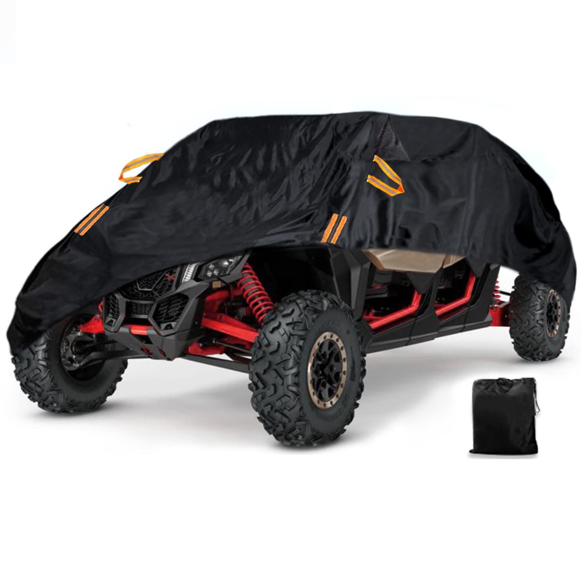 Waterproof Utv Cover, Heavy Duty Black Oxford Cloth All-Weather Protection Utv Cover For Polaris Rzr Pro Xp 4 Can-Am Maverick X3 Max Arctic Cat Textron 4-6 Seater