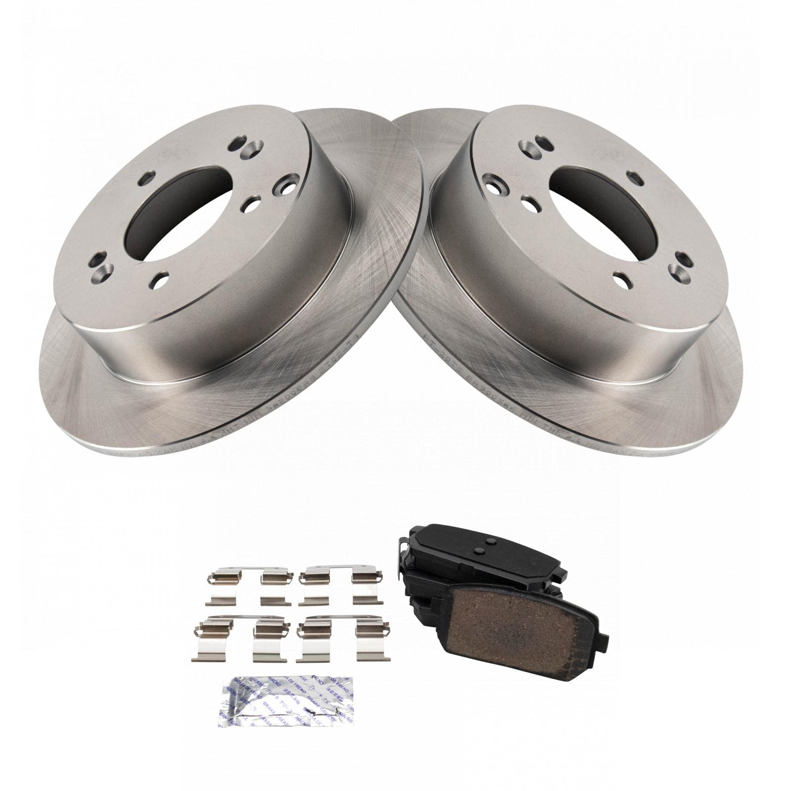Trq Rear Brake Pad & Rotor Kit Brake Pads Brake Rotor Ceramic Compatible With 2007-2010 Kia Rondo