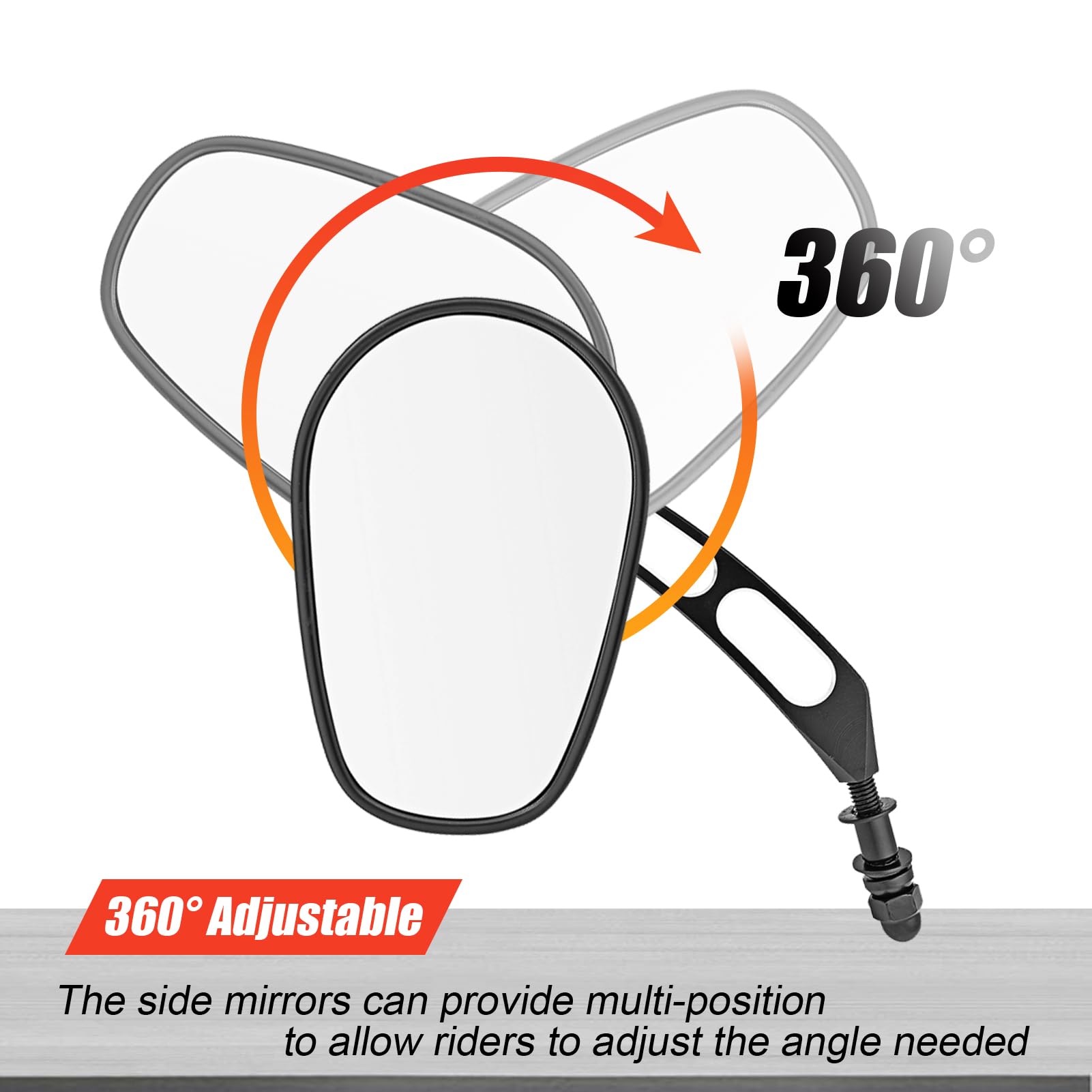 Mofun Gloss Black Mirrors 8Mm Rear Side Mirror Compatible With 1982-2024 Harley Softail Dyna Touring, Street Glide, Road Glide,