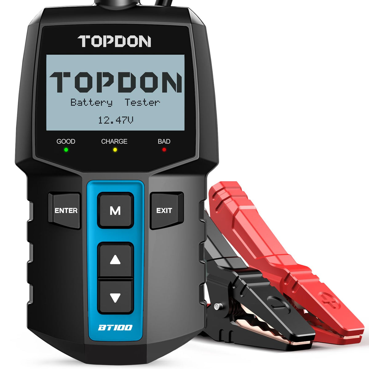Topdon Bt100 Car Battery Tester 12V Load Tester, 100-2000 Cca Automotive Alternator Tester Digital Auto Battery Analyzer Chargin