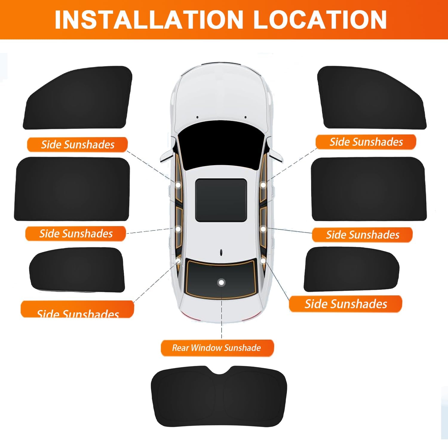 Bestview Rear & Side Window Sun Shade for 2022-2025 Jeep Grend Cherokee, Custom Fit Window Sunshade Sun Visor Protector Block UV