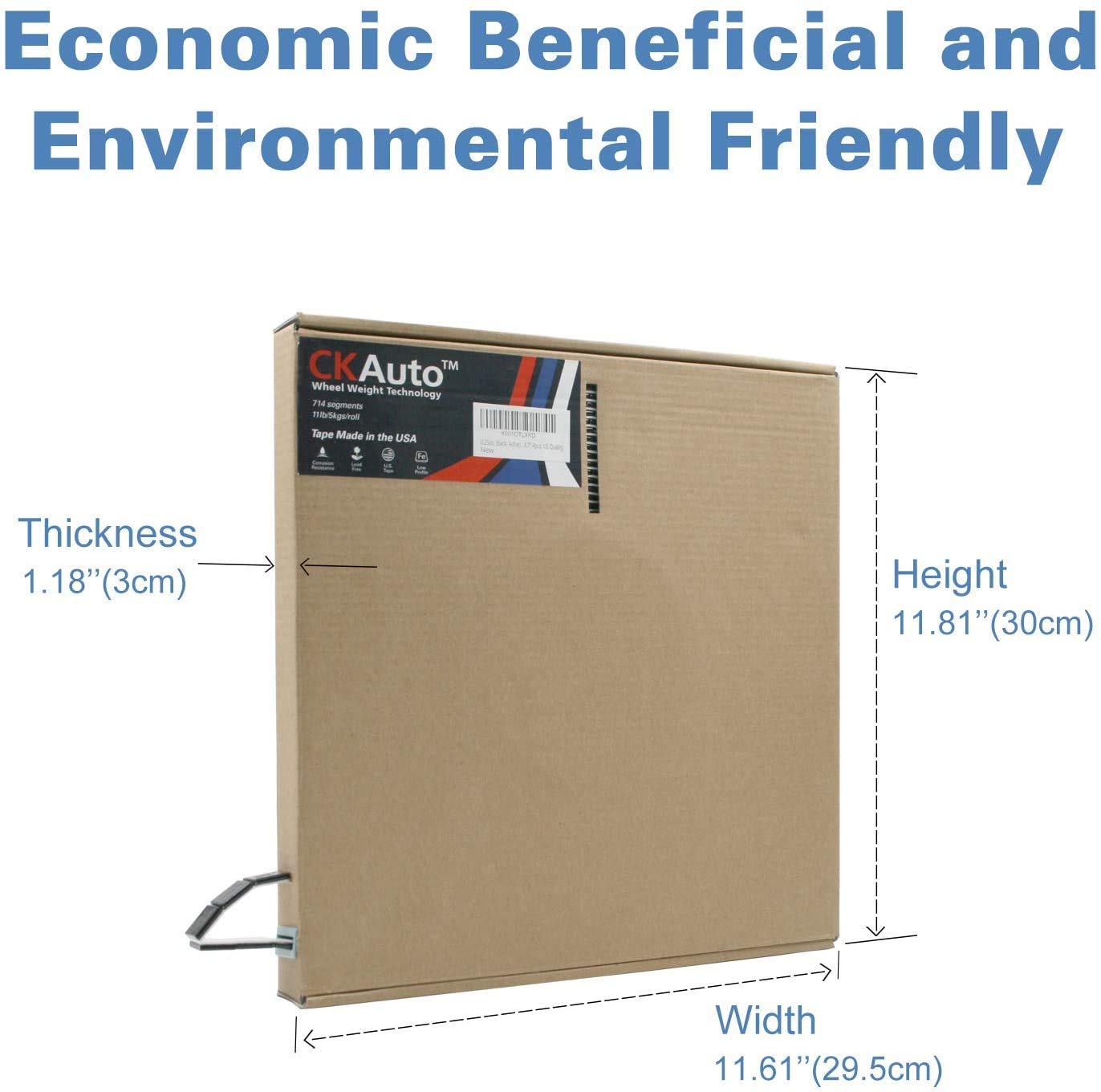 Ckauto 0.25Oz, Black, Adhesive Stick On Roll Wheel Weights, 5 Kgs/ 11 Lb/Roll, 715Pcs, Oe Quality