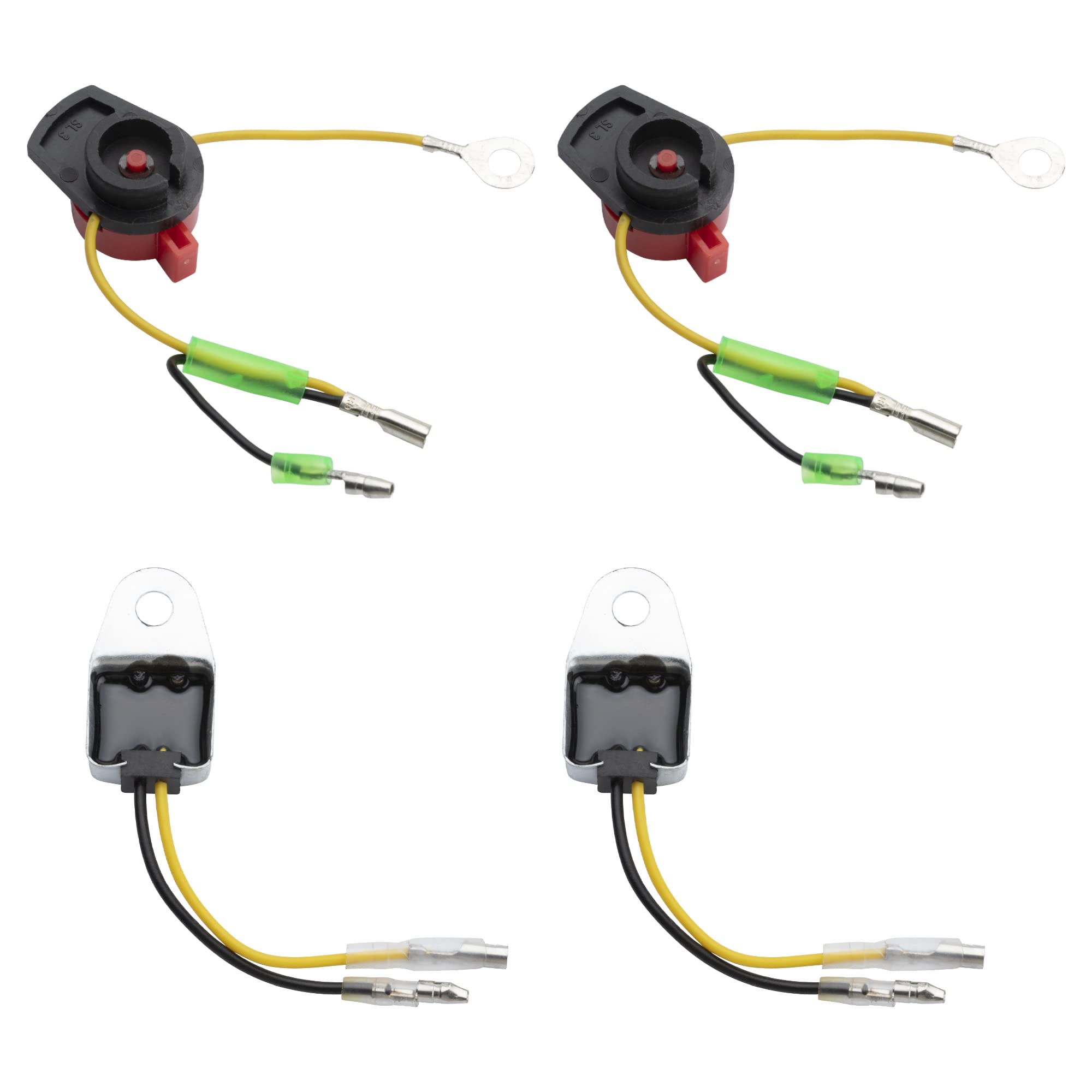 For Honda On Off Switch Engine Kill Switch With 2 Low Oil Sensors Fit For Honda Gx120 Gx160 Gx200 Gx240 Gx270 Gx340 Gx390 (2 Sets)