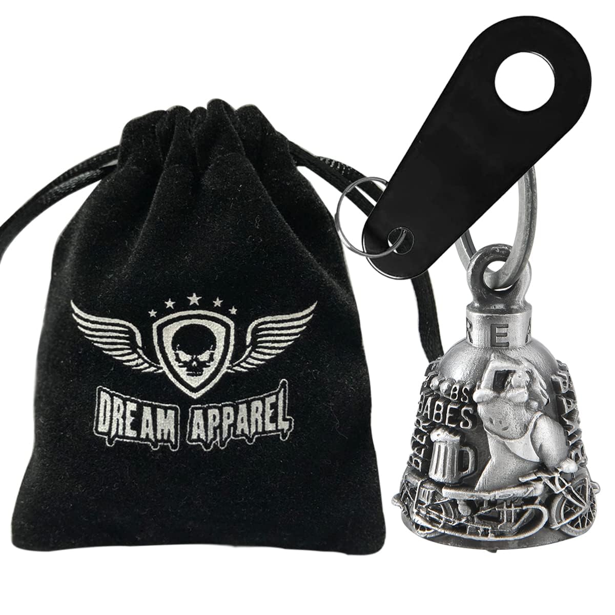 Dream Apparel Motorcycle Bell Guardian Angel Drive Away Gremlin, Biker Bell For Men Women Rider Riding With Hanger, Good Luck Gi