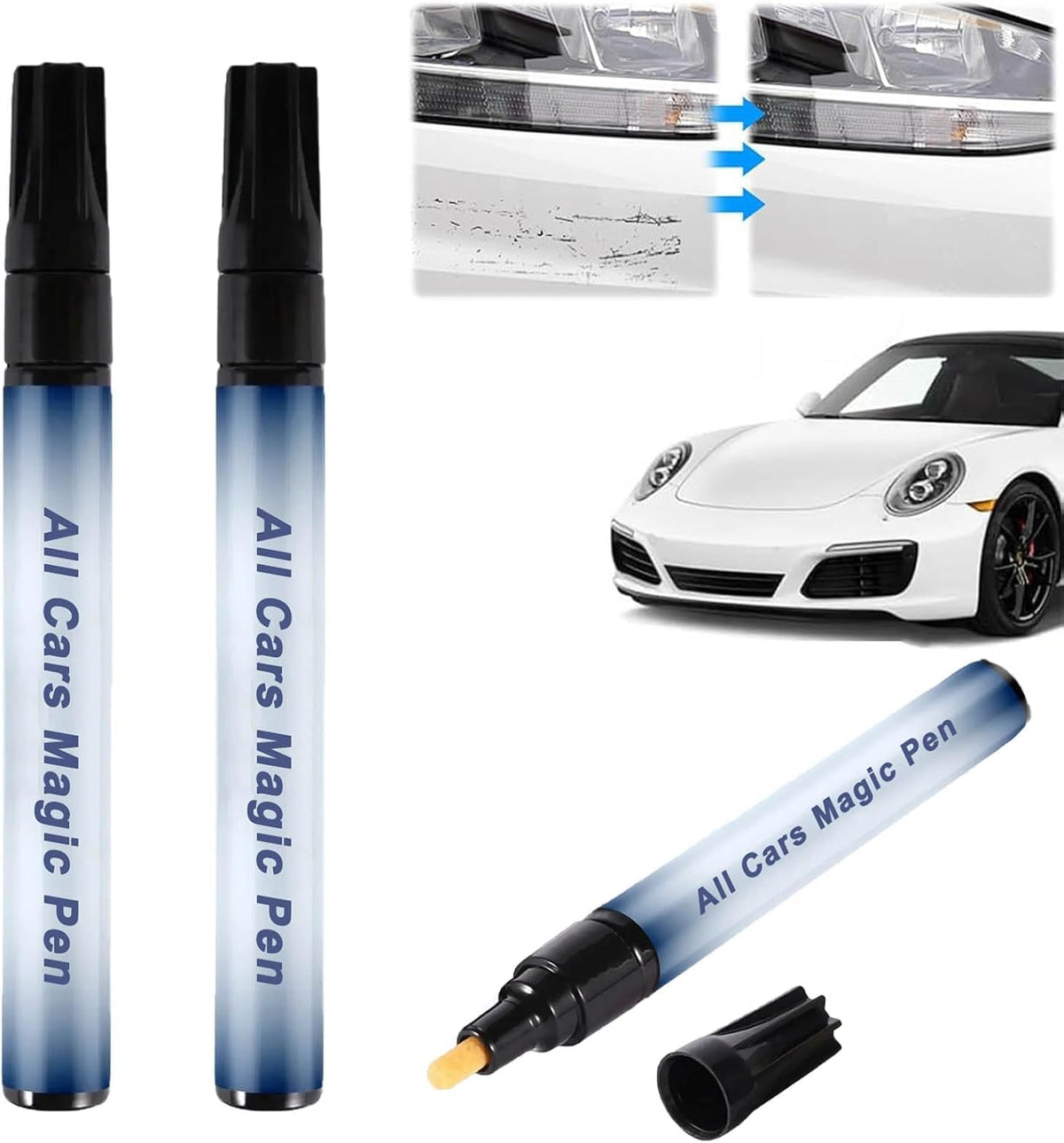 (2pcs) Magic Pen For Car Scratches, Magic Car Scratch Removal Pen, All Cars Magic Pen,Scratch Pens For Cars,Weatherproof Touch U
