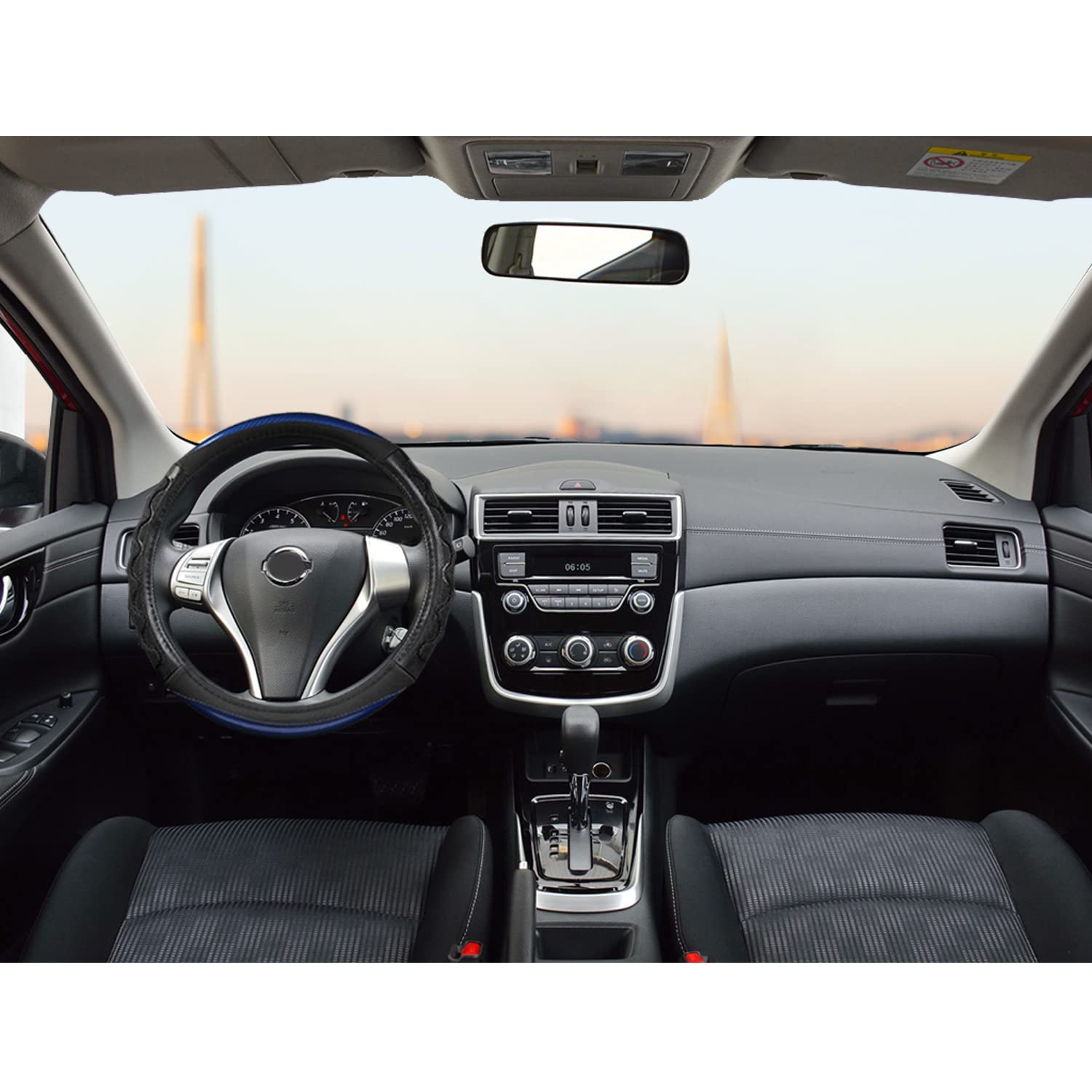 Giant Panda Steering Wheel Cover For Nissan Rogue - Car Steering Wheel Cover For Nissan Altima Sentra(Blue-Round-Shaped)