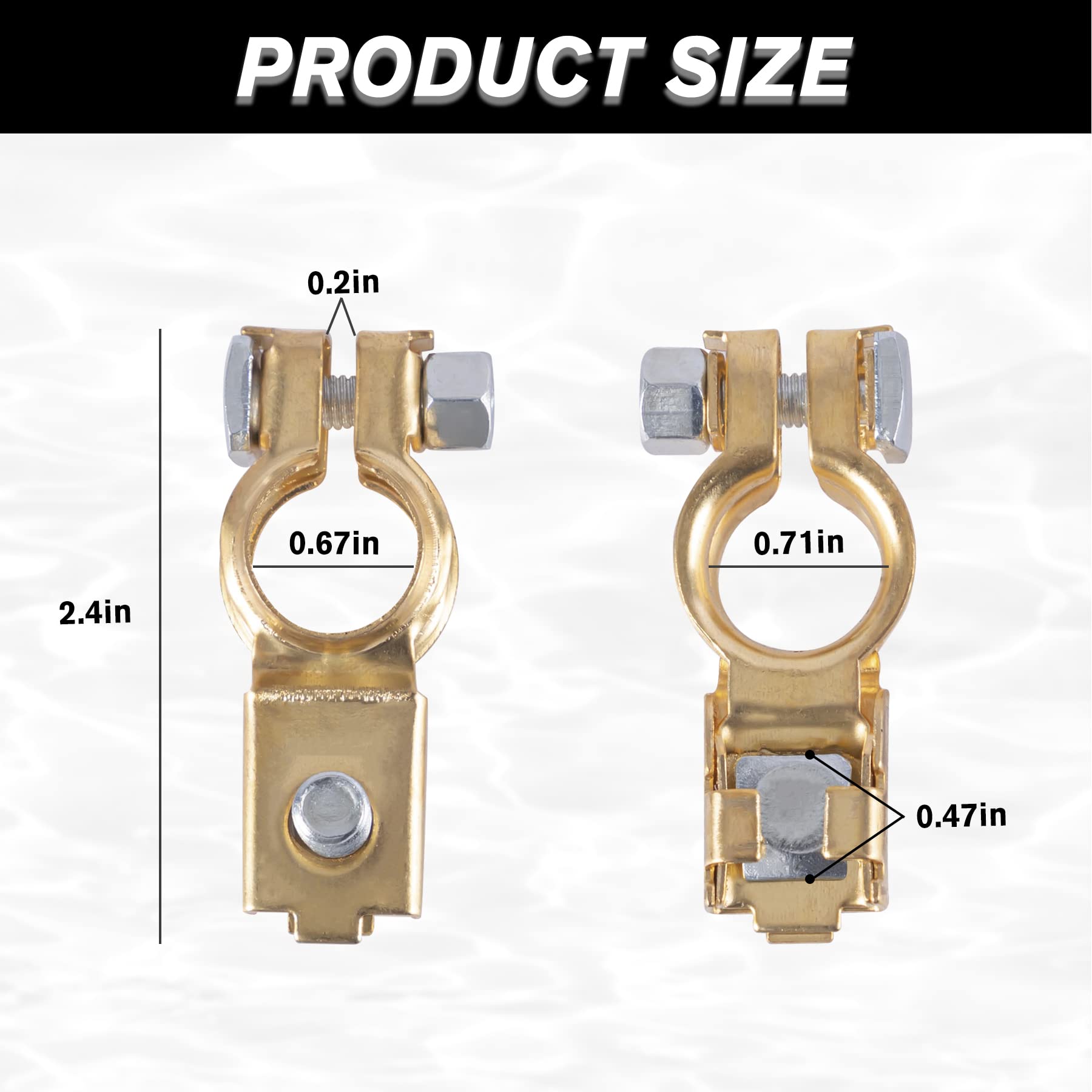 SINGARO Car Battery Terminal Connector Classification Kit, Pure Copper Negative and Positive Battery Cable Ends with Plastic Cov