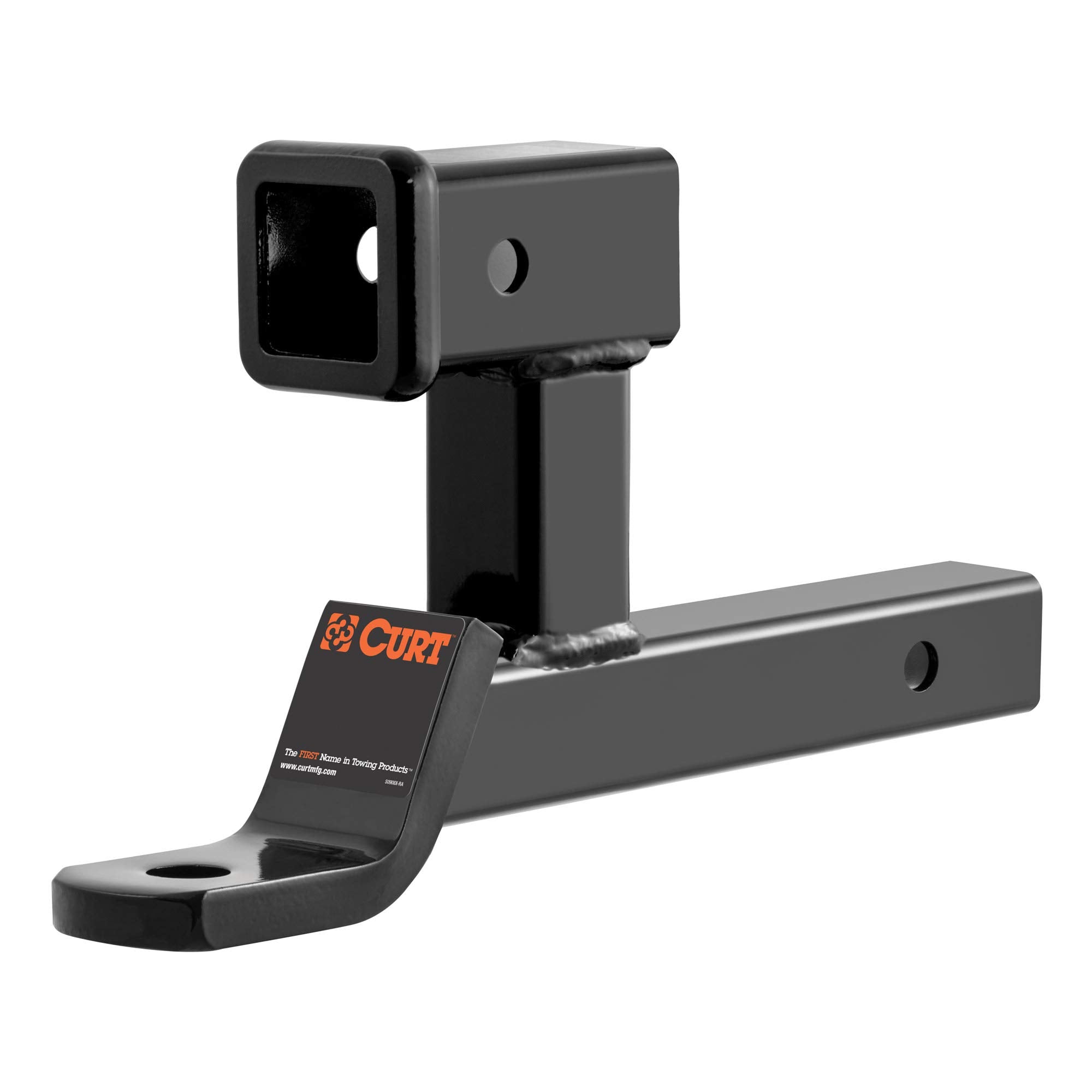 CURT 45810 Trailer Hitch Ball Mount, 2-Inch Receivers, 7,500 lbs, 1-Inch Hole, 2-In Drop, Black