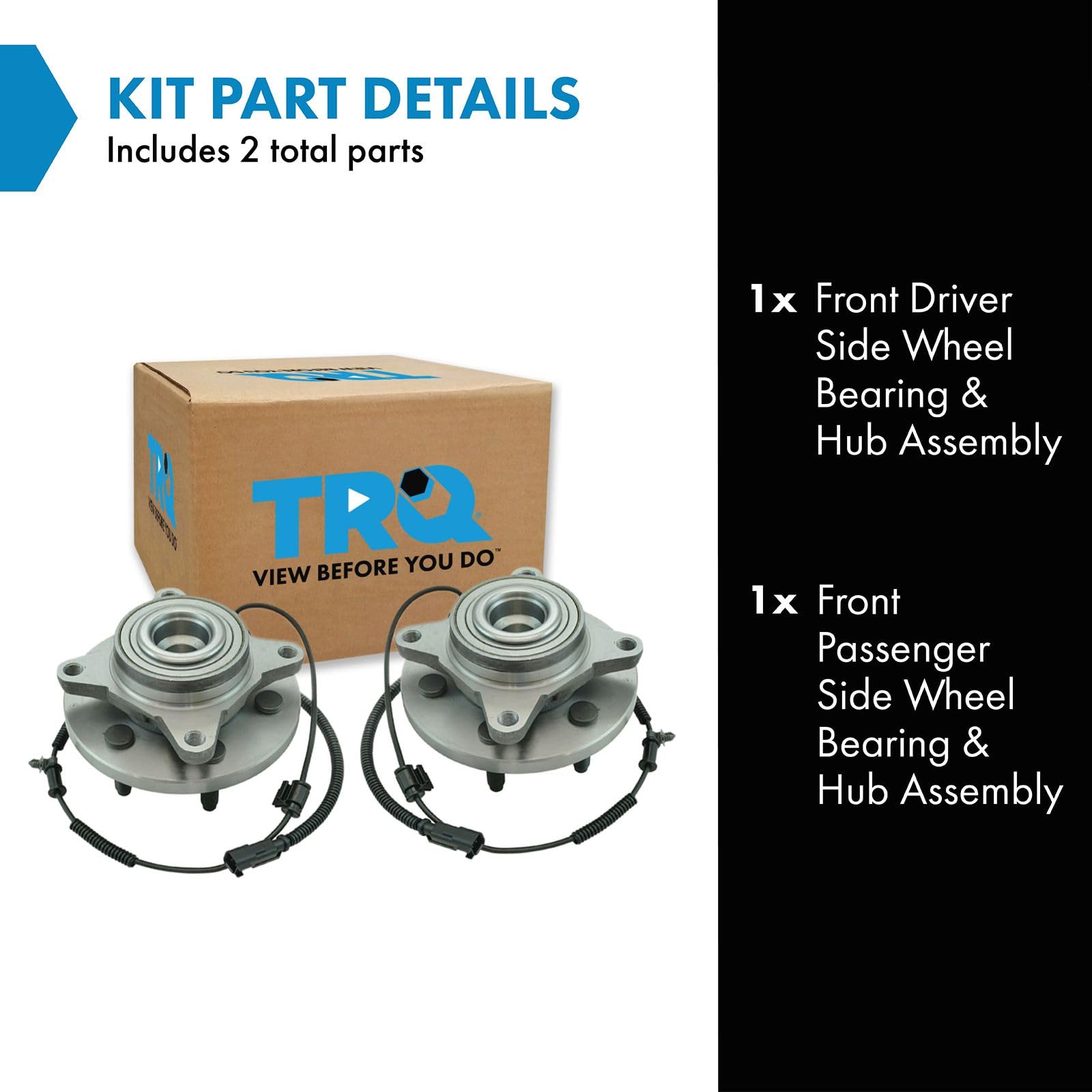 Trq Front Wheel Hub Bearings Assembly Set Compatible With 2011-2014 Ford Expedition F-150 Lincoln Navigator