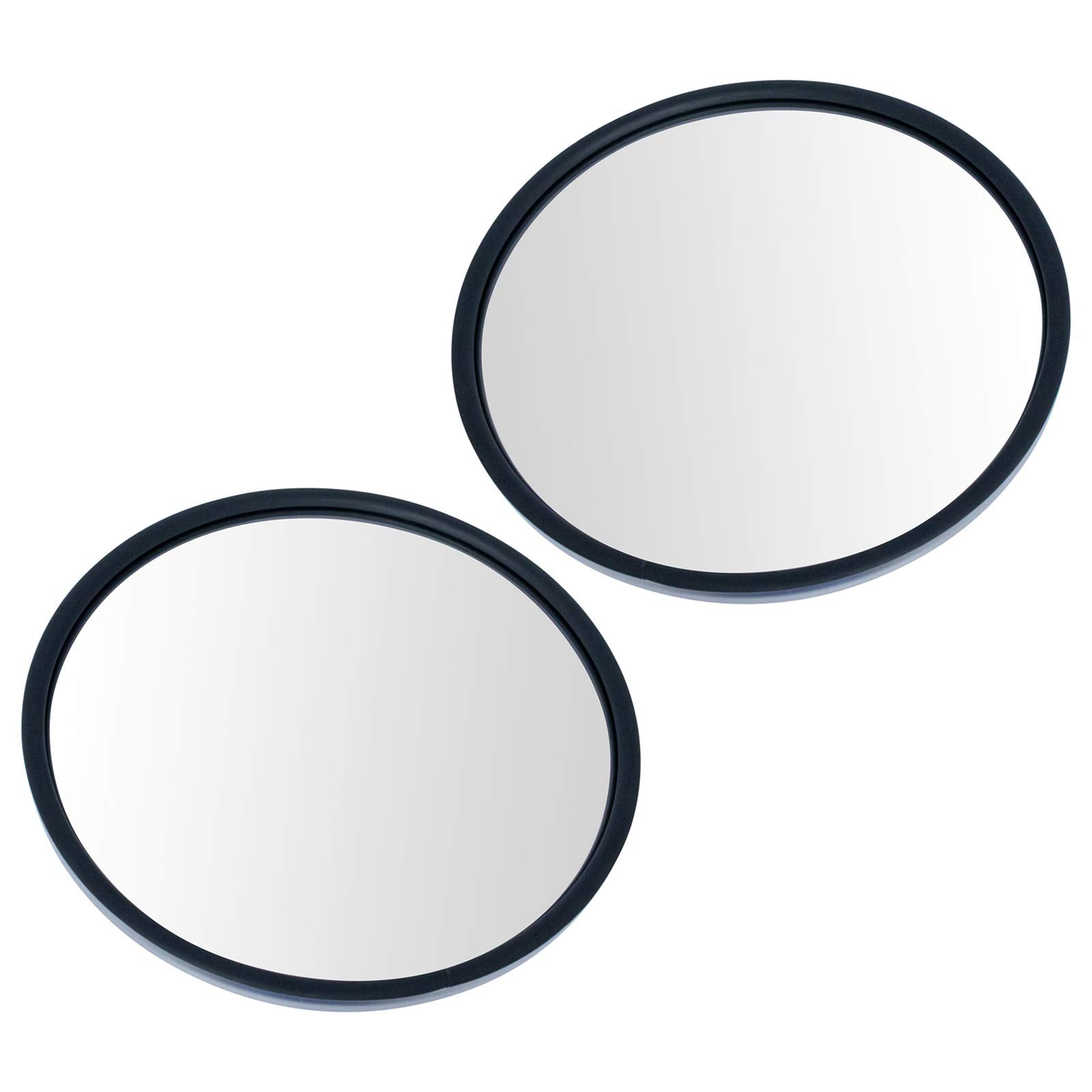 Trq 8.5'' Round Convex Mirror Pair Stainless Steel Center Stud W/Mounting Bracket