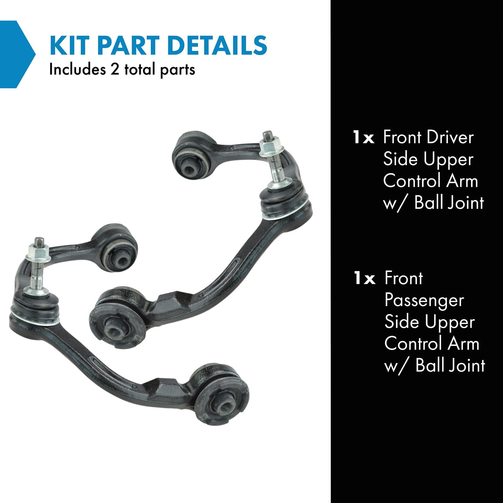 Trq Front Upper Control Arm With Ball Joint Set Compatible With 2003-2004 Ford Expedition