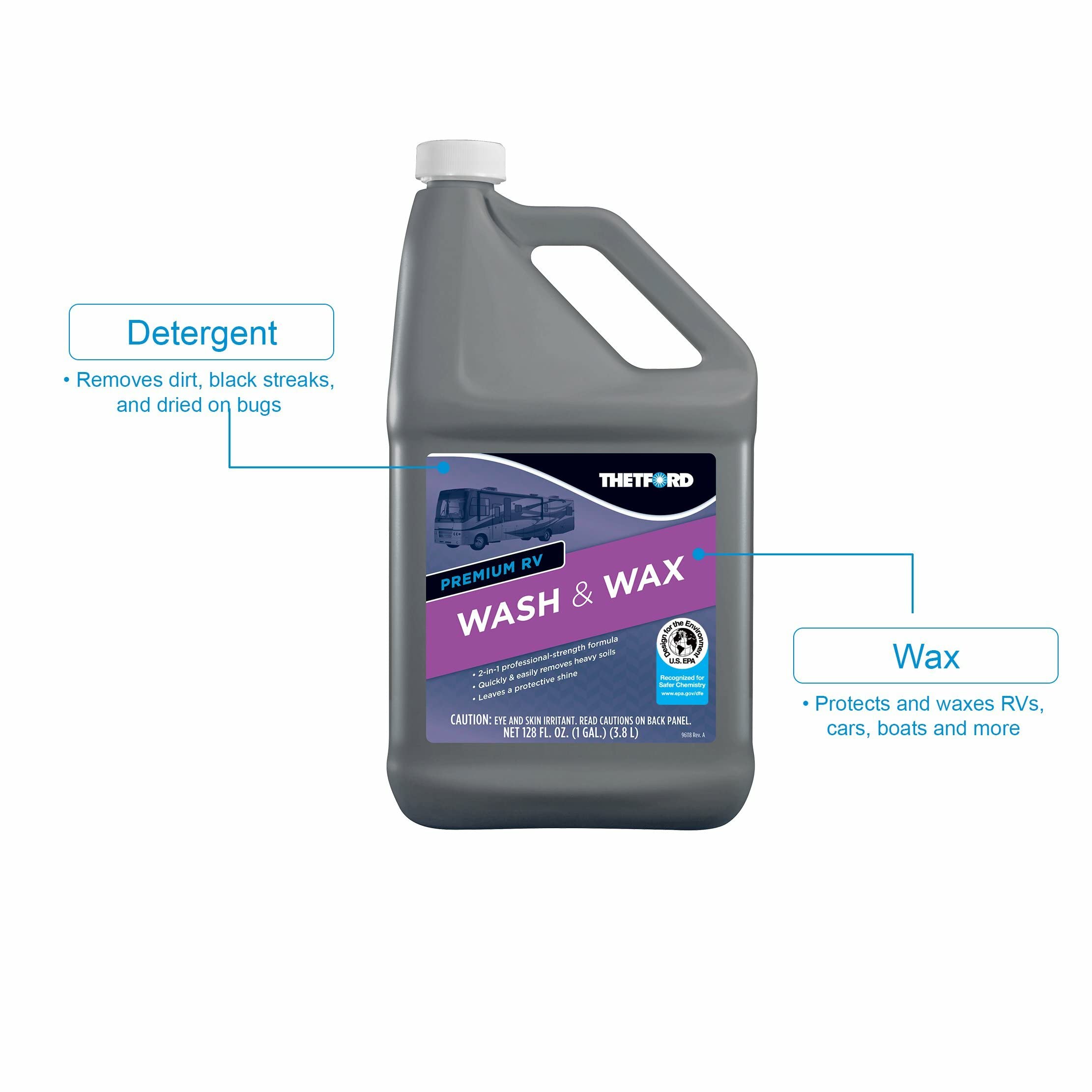 Thetford Premium Rv Wash And Wax, Detergent And Wax For Rvs / Boats / Trucks / Cars - 1 Gallon - Thetford 32517