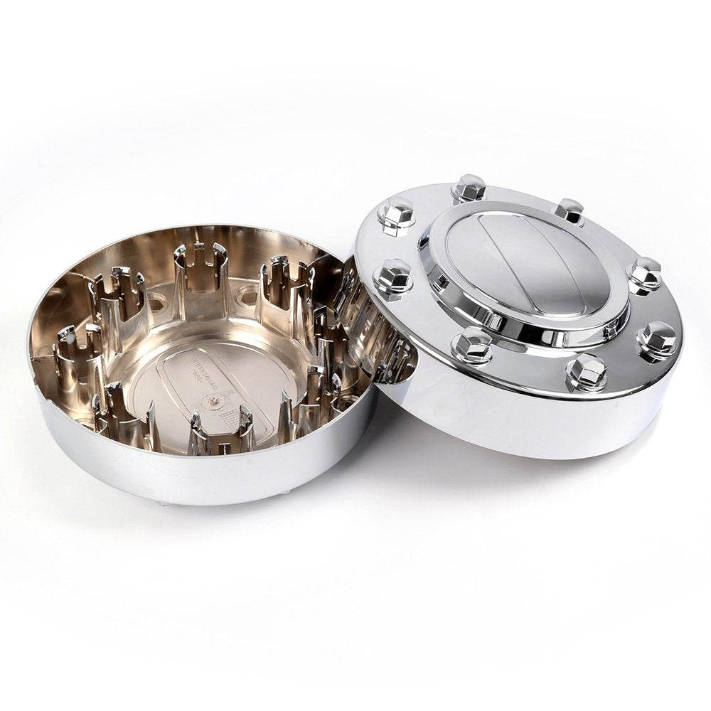 PIT66 Wheel Center Caps, Compatible with 11-16 Dodge Ram 3500 1-TON Dually Alcoa Alloy Hub Caps 2Pcs Front Chrome