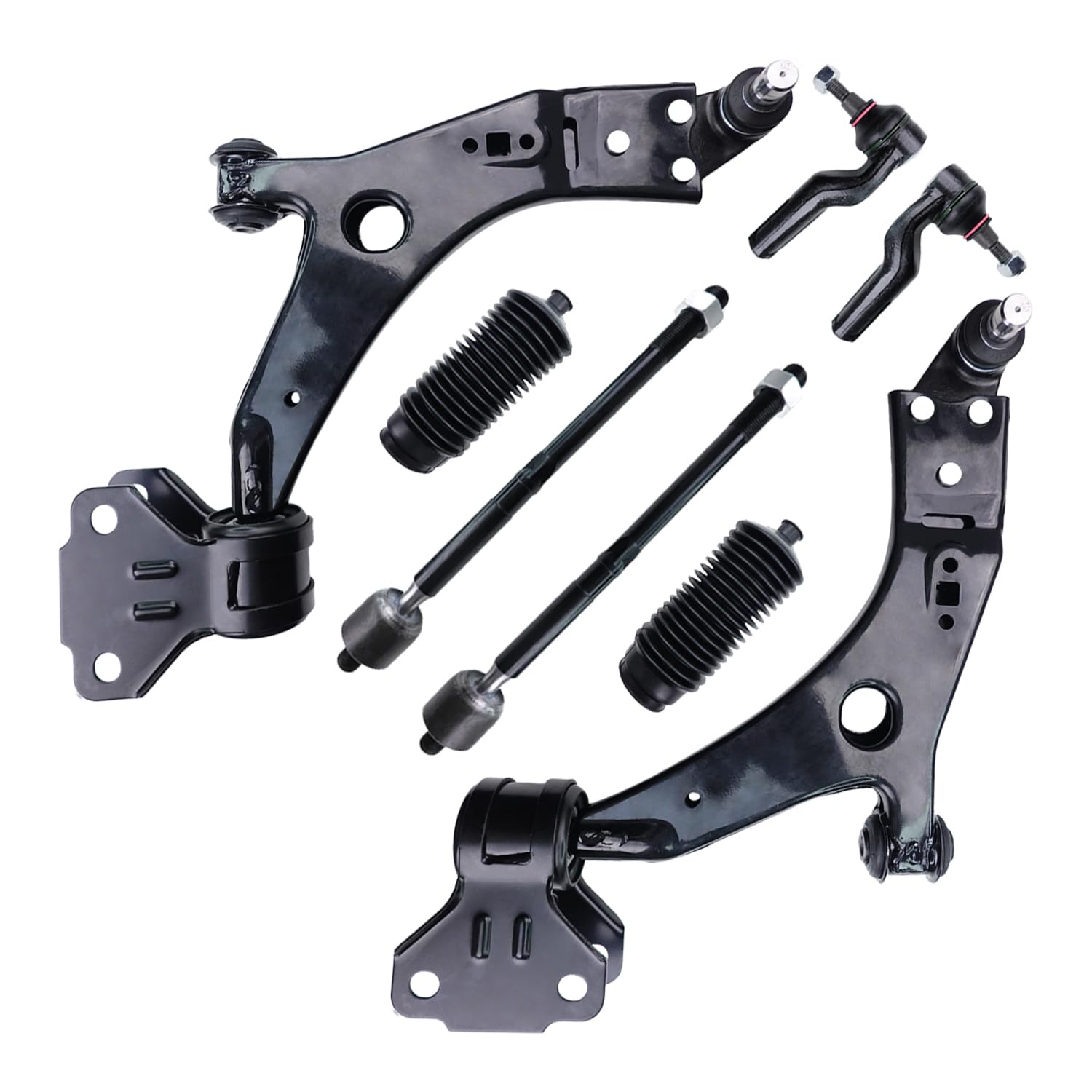 8 Pcs Front Lower Control Arms with Ball Joint Tie Rods Suspension Kit Replacement For 2013-2017 Ford Escape SE SEL Titanium