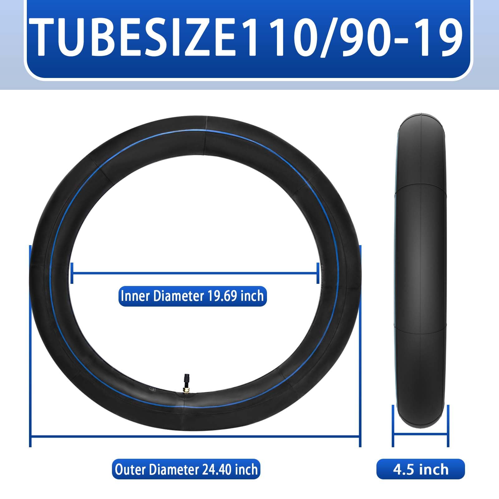 110/90-19 (4.50 x 19) Inner Tubes 110/90-19 Dirt Bike Tube Heavy Duty Motorcycle Tube with TR4 Straight Valve Stem Fits Motorcyc