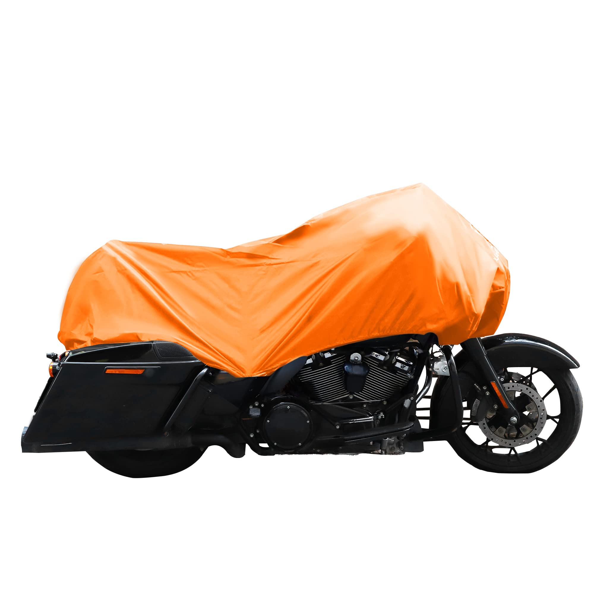 X Autohaux Motorcycle Cover Lightweight Half Cover Outdoor Waterproof Rain Dust Protector Orange L Size For Most Full Dress Tour