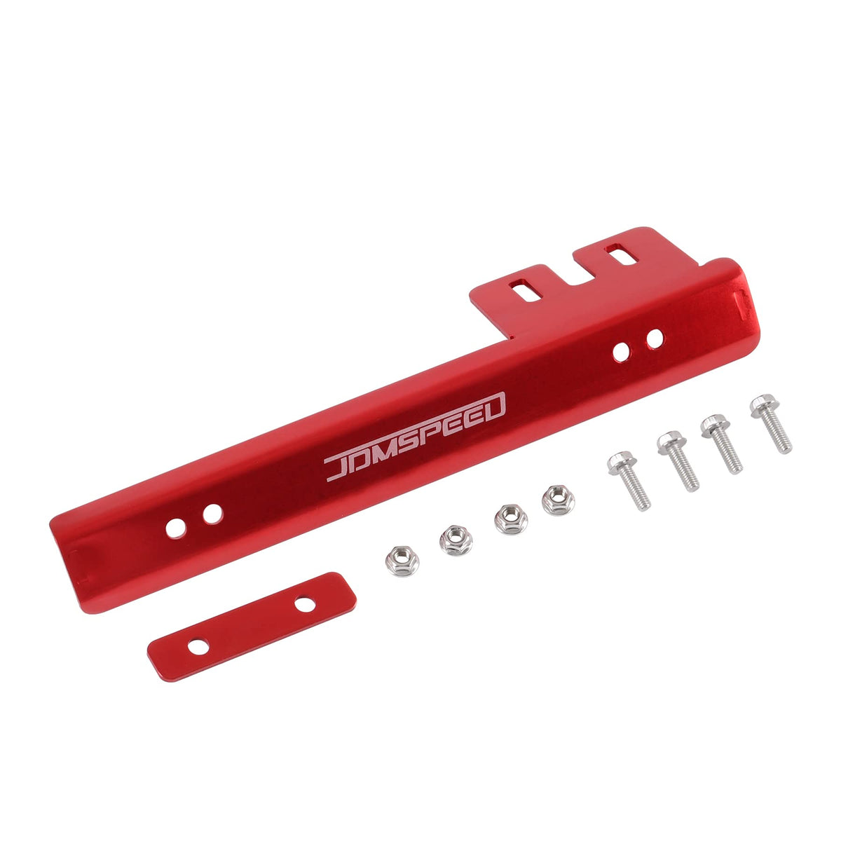 Jdmspeed Universal Red Front Bumper License Plate Mount Bracket Relocator Holder Bar