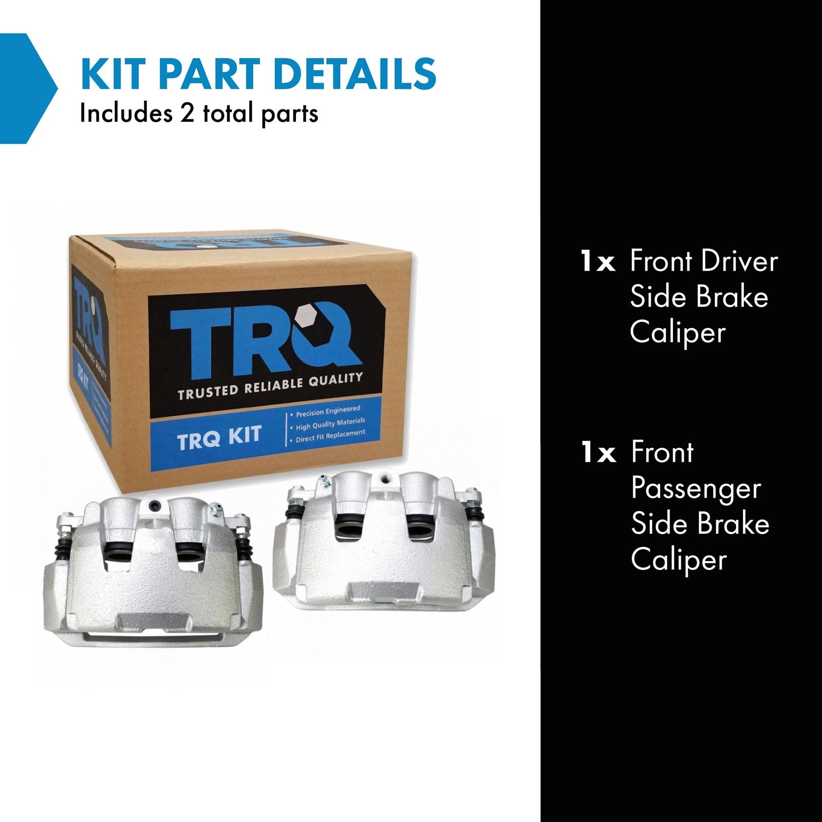 Trq Front Brake Caliper Set Compatible With 2007-2009 Chrysler Aspen 2009-2010 Dodge Dakota Durango Ram 1500 2011-2018 Ram 1500
