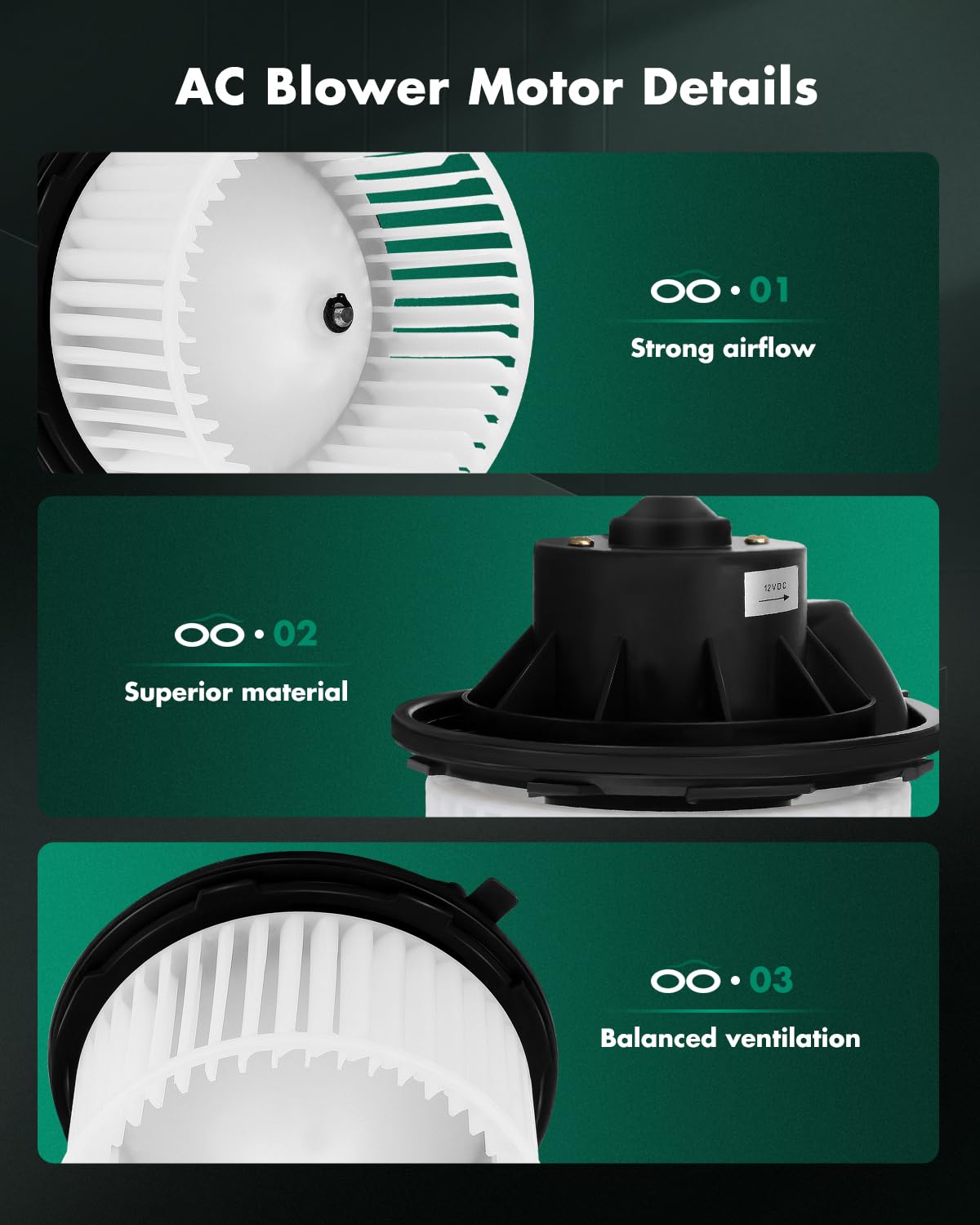 Scitoo Hvac Heater Blower Motor With Fan Cage Front 700191 For Cadillac 2003-2006,For Chevy 2003-2007,For Gmc 2003-2007,For Humm