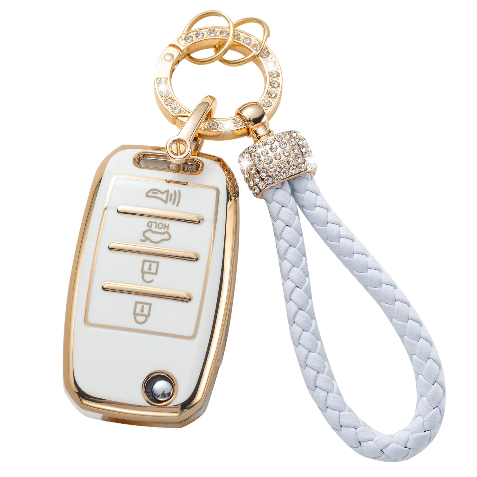 Gematay For Kia Key Fob Cover, Key Case Shell Compatible With Kia Sorento Optima Soul Sportage Niro Forte Rio Smart Key Protector