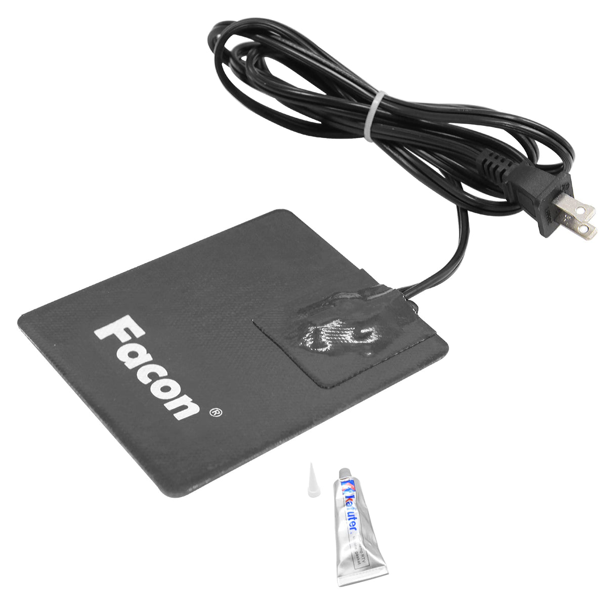 Facon 5'' x 4'' Automotive Engine Block Heater Pad with 3M Self Adhesive and Thermostatically controlled, 50W Engine Oil Pan Hea