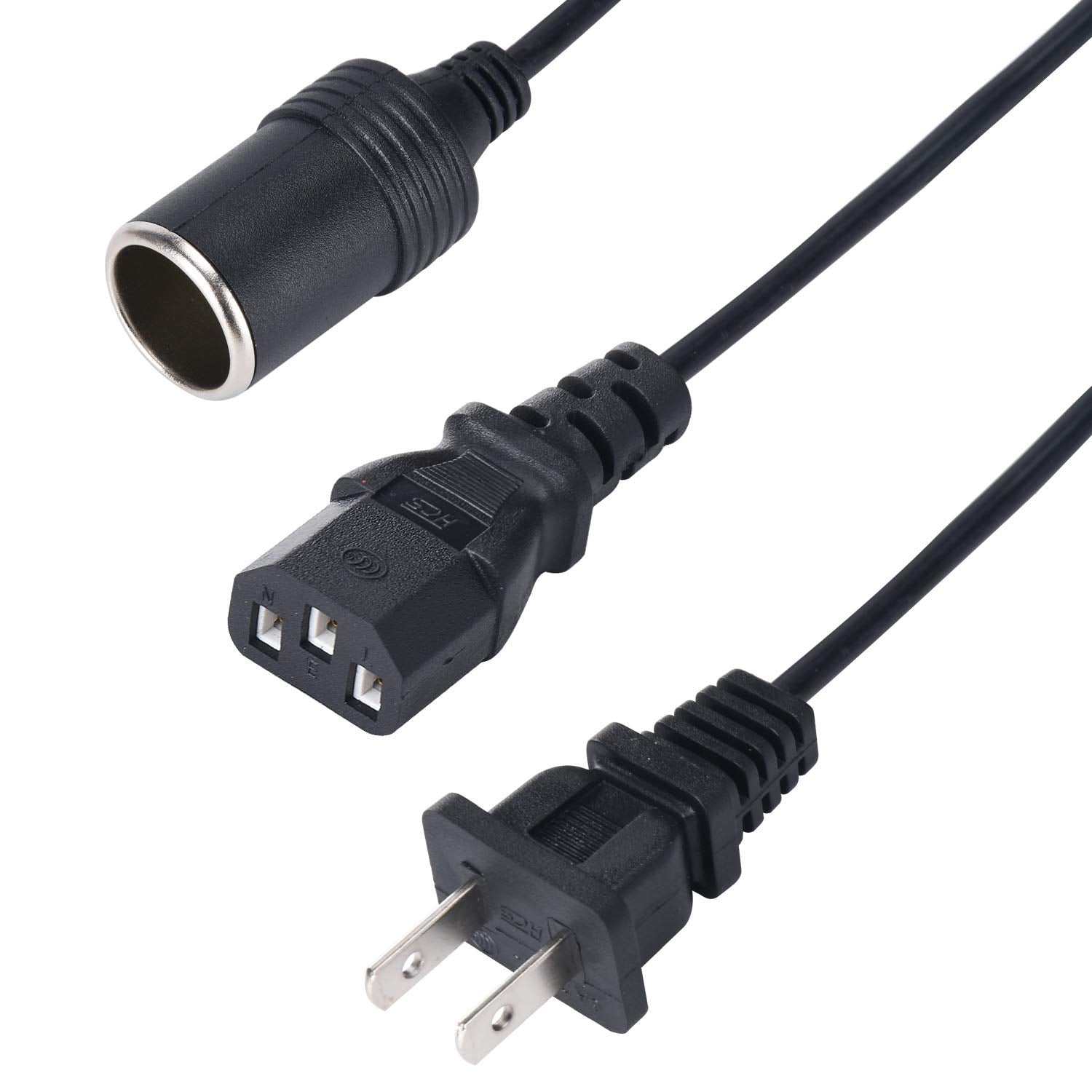 Suacopzar 12V 10A Car Power Adapter Female Auto Cigarette Lighter Plug, Ac 100-240V To Dc 12V 10A 120W Power Supply Adapter Ac T