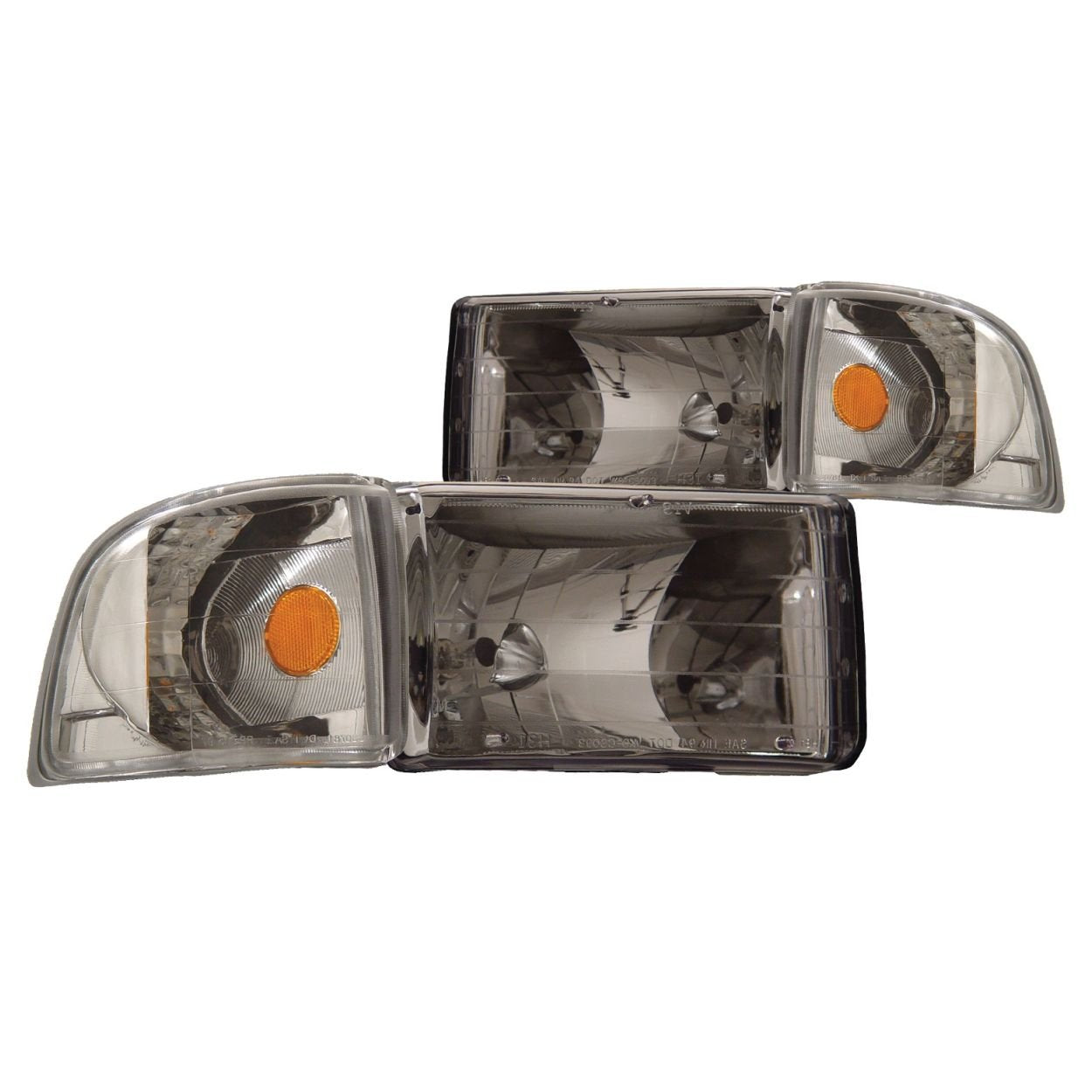 Anzo Usa 111068 Crystal Headlight Set W/Corners-Chrome