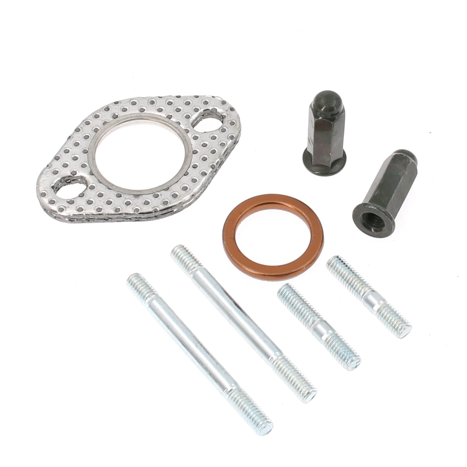 Glixal GY6 50cc 125cc 150cc 200cc Intake and Exhaust Stud Nuts with Exhaust Gasket for 139QMB 139QMA 152QMI 157QMJ Engine Scoote