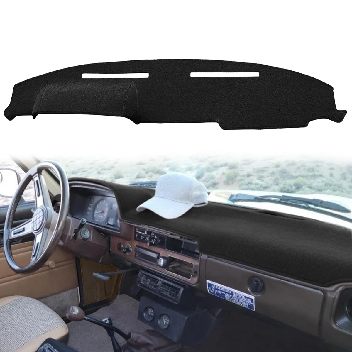 Fcovergurus Dash Cover Mat Custom Fit for 1979-1983 Toyota Pickup Truck, Dashboard Cover Pad Carpet Protector (Black) F170