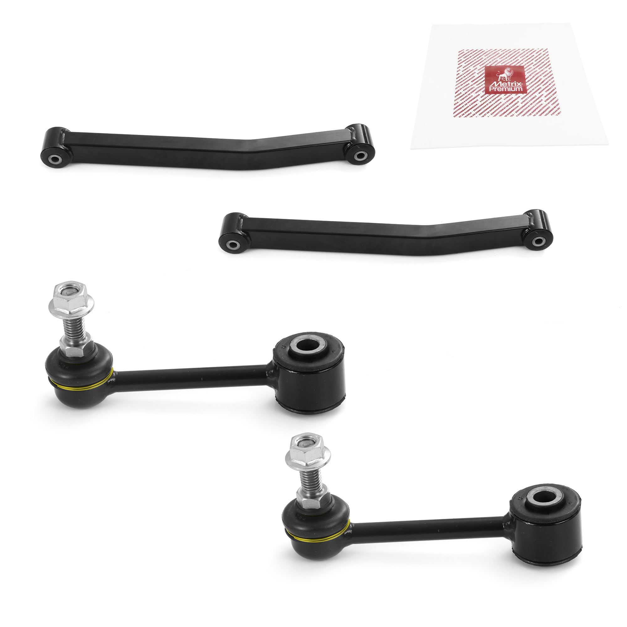 Metrix Premium Chassis Parts - 4 Pc Front L/R Lower Control Arm & Front L/R Sway Bar Stabilizer End Link Kit Fits 18 Jeep Wrangl