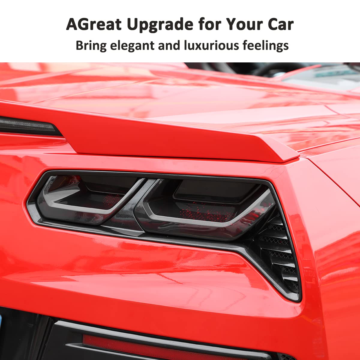 Jonkoko Abs Black Rear Tail Light Lens Taillight Kit Fit For Chevrolet Corvette C7 2014-2019 Car Exterior Taillight Protection C