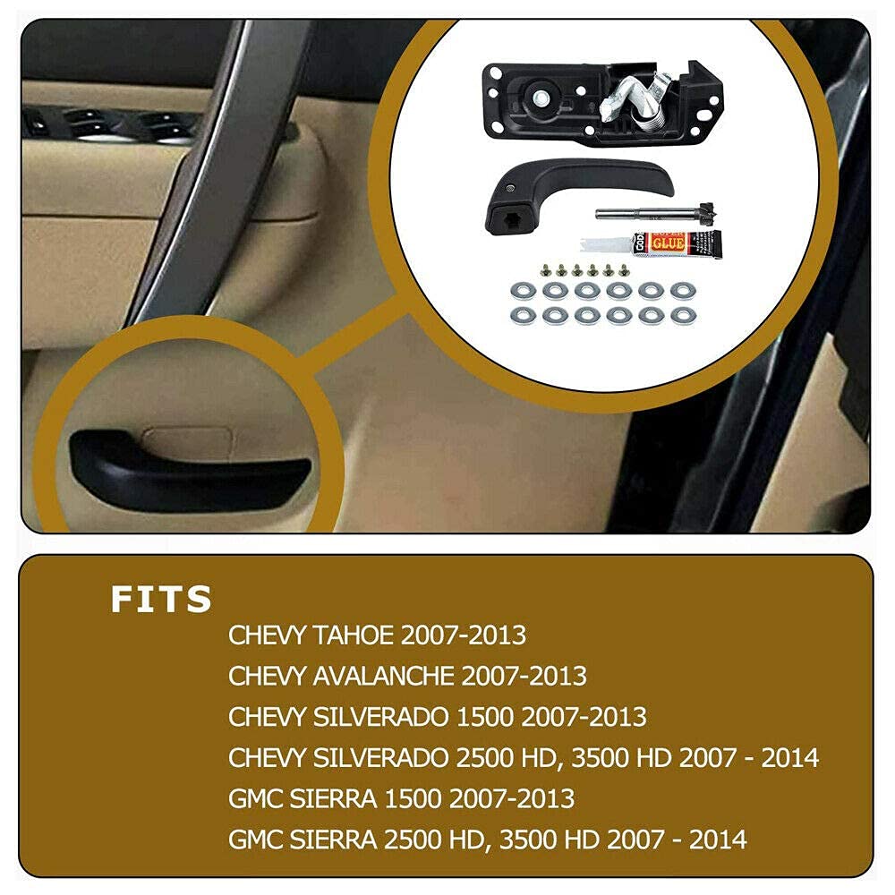 Lelecar 20833606 Driver Side Interior Door Handle For Chevy Silverado/Gmc Sierra 1500 2500 3500 2007-2013 Tahoe/Yukon 2007-2014