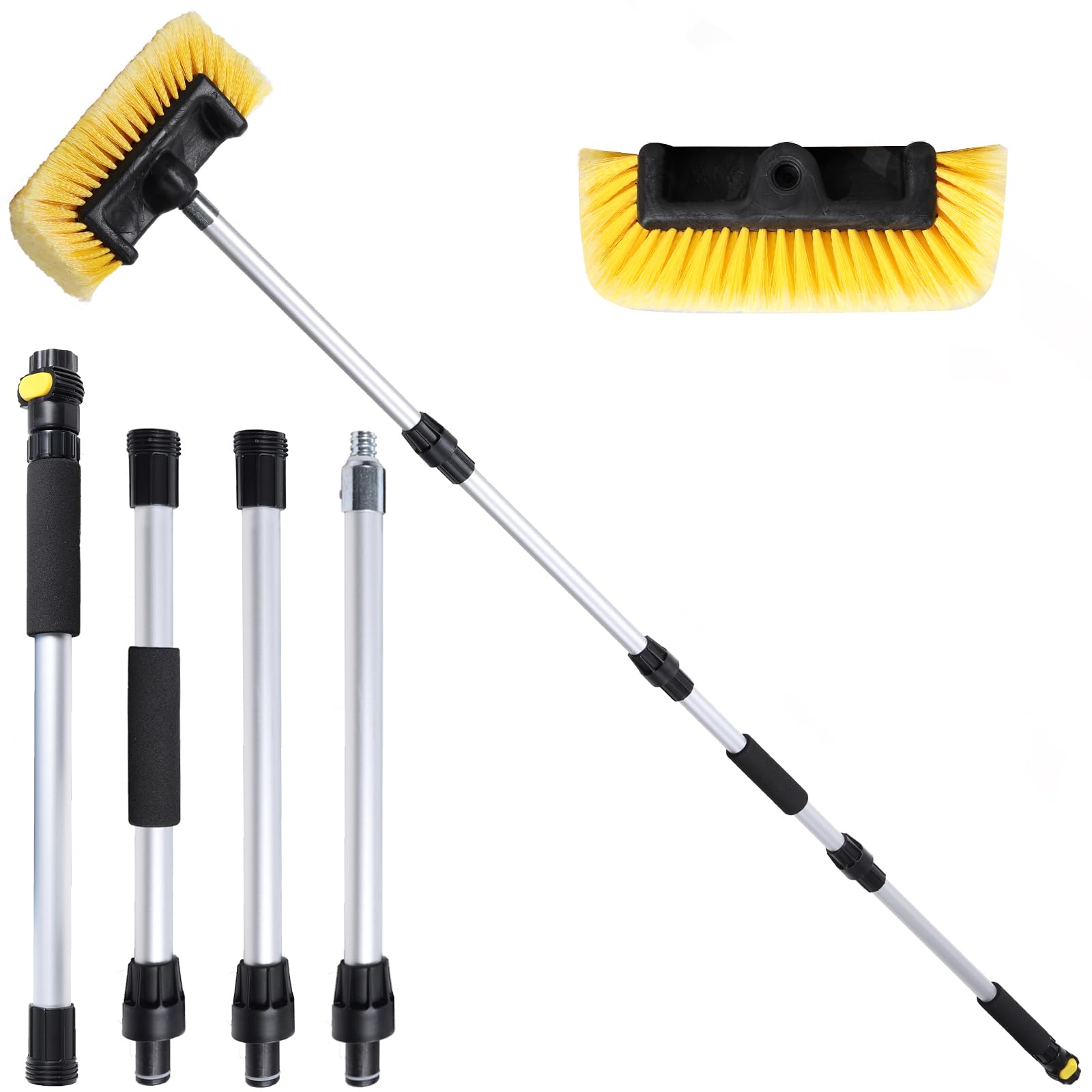 Navapal Car Wash Brush With Long Handle For Car Truck Boat Washing (Yellow, 69 Inch)