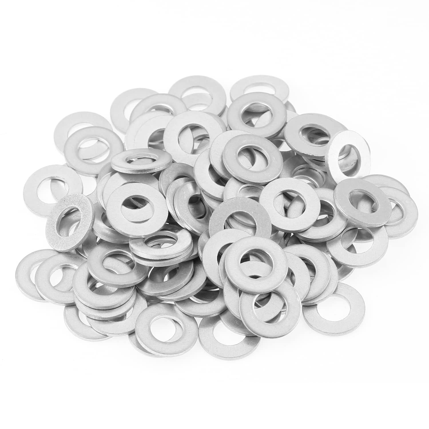 Helifouner 100 Pieces M6X12X1.0Mm Automotive Drain Plug Gaskets, Oil Crush Washers, Aluminum Flat Washers, Inner Diameter 6Mm, Outer Diameter 12Mm, Thickness 1.0Mm