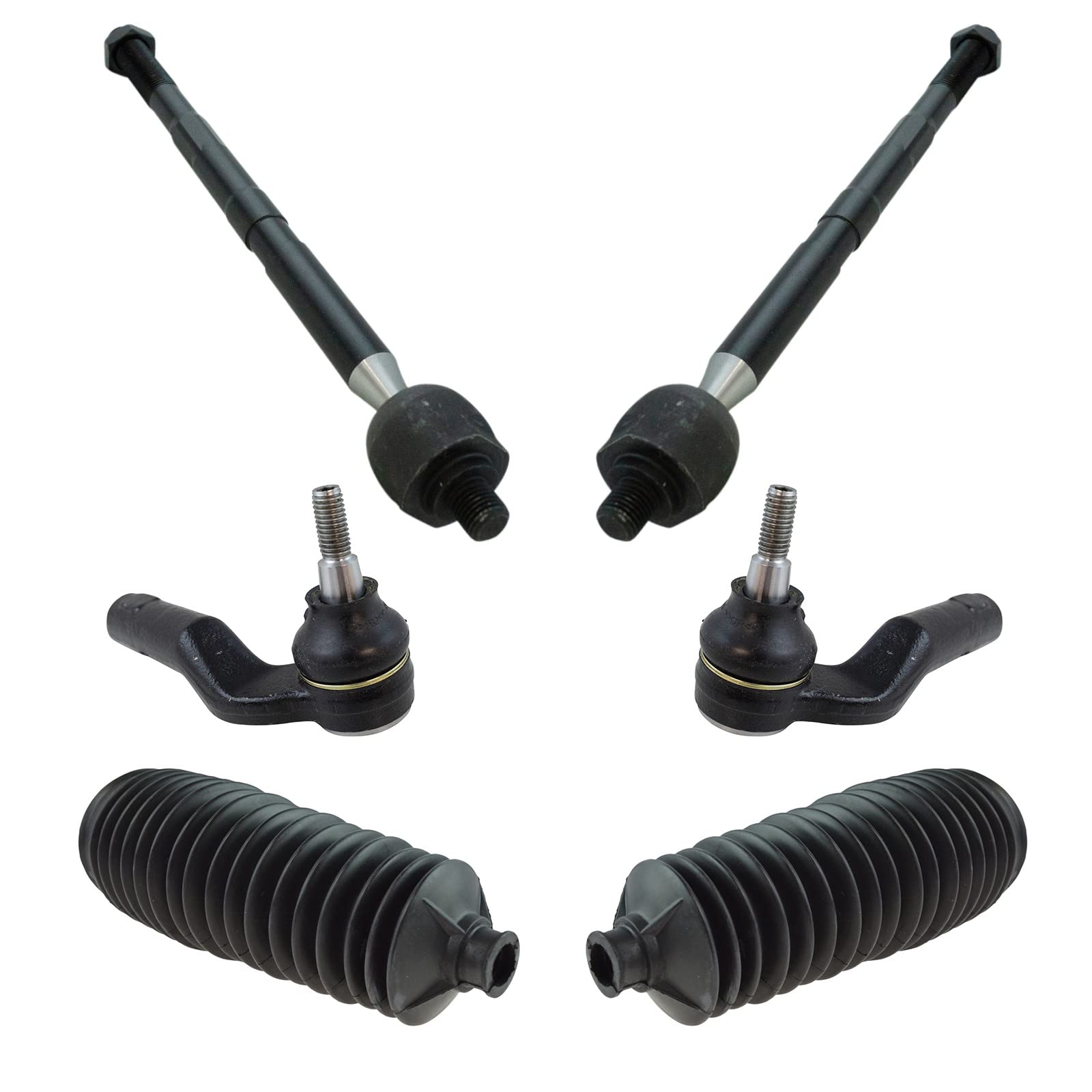 Trq Front Steering Kit Steering Rack & Pinion Bellow Tie Rod Compatible With 2013-2018 Ford C-Max 2013-2019 Escape 2012-2018 Foc