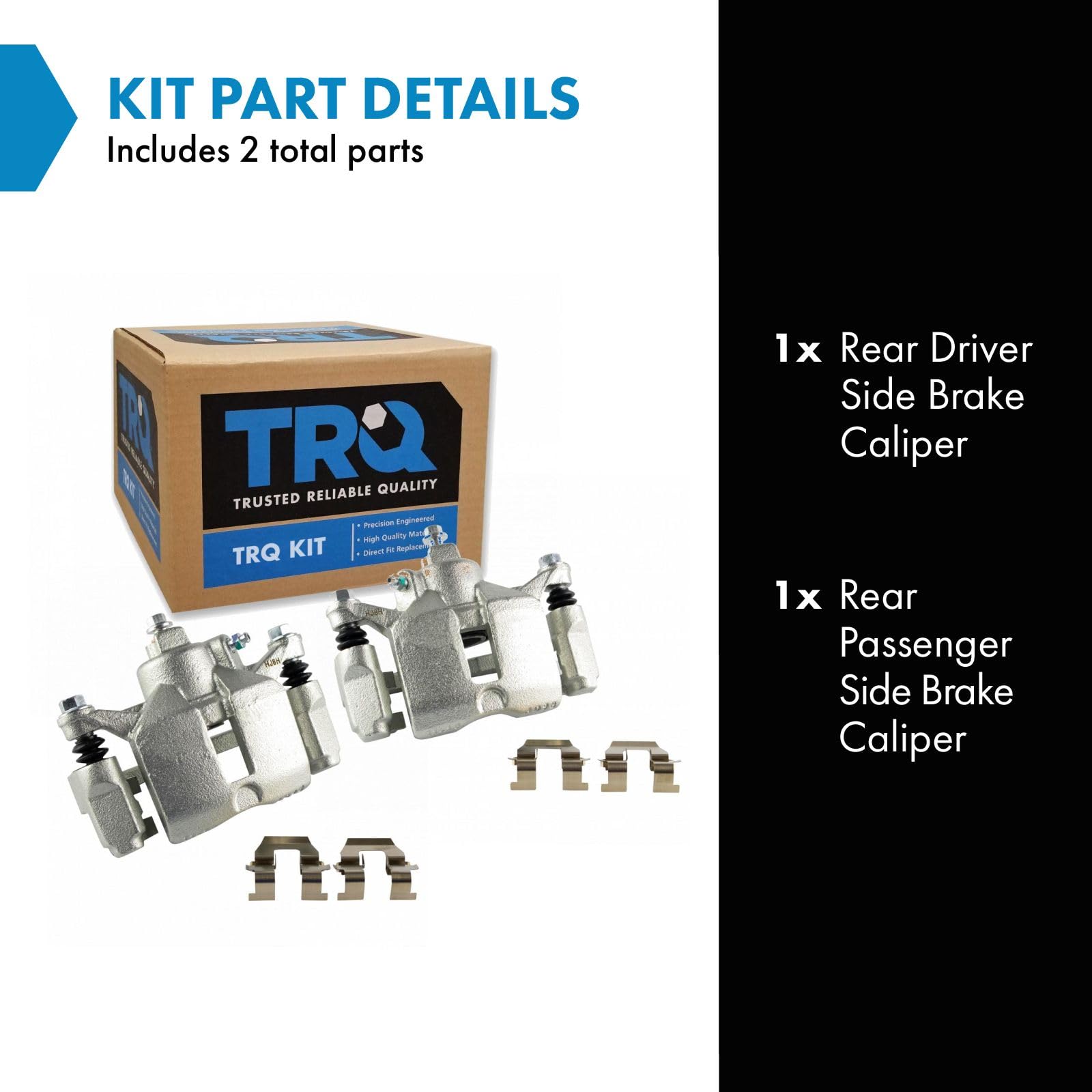 Trq Rear Brake Caliper Set Compatible With 97-09 Buick 00-10 Chevrolet 98-02 Oldsmobile 97-03 Pontiac