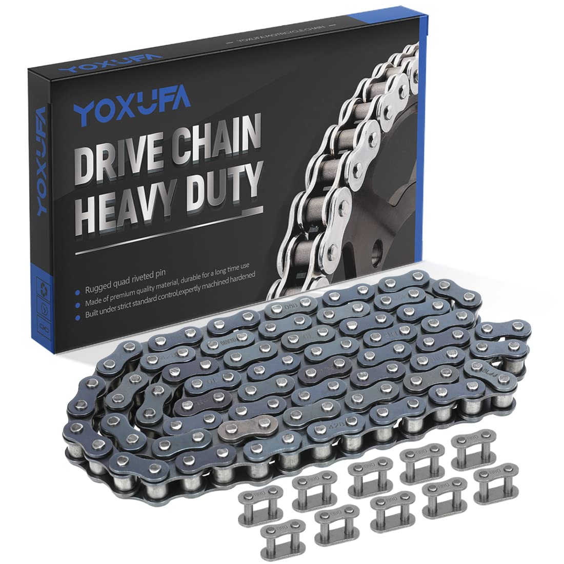 Yoxufa 428 Motorcycle Chain 102 Links For 110Cc 125Cc 150Cc Crf50 Xr50 Coolster Apollo 50Cc 70Cc 90Cc Pit Dirt Bike 4 Wheeler At