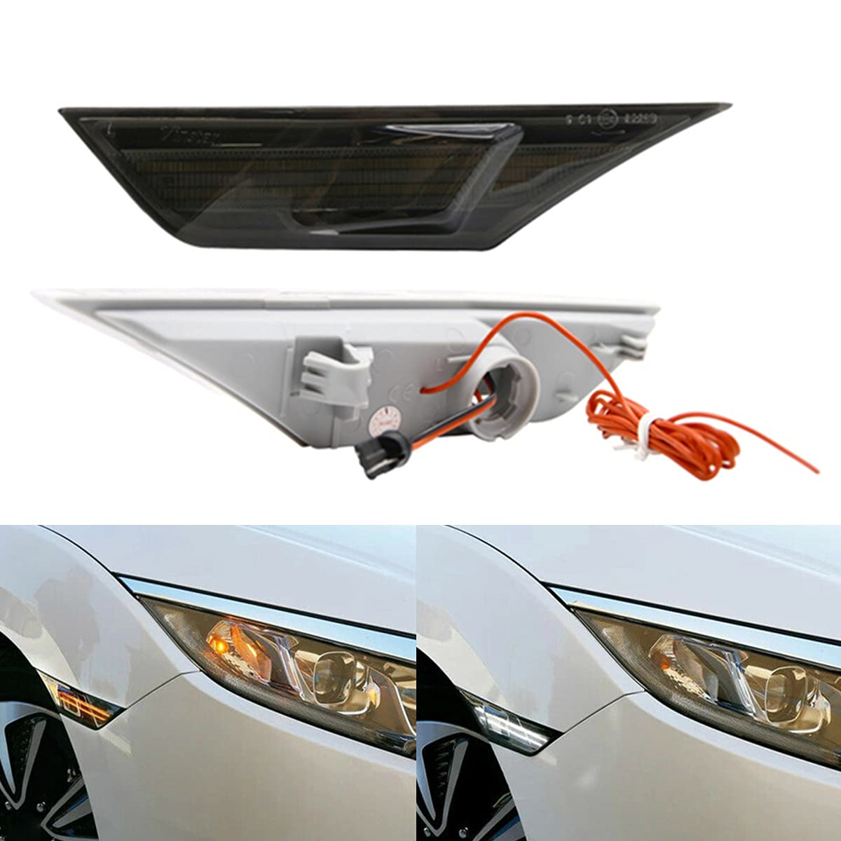 Led Side Marker Lights for Honda Civic 2016 2017 2018 2019 2020 2021 Sedan Coupe Hatchback Led Switchback Amber Side Marker Turn