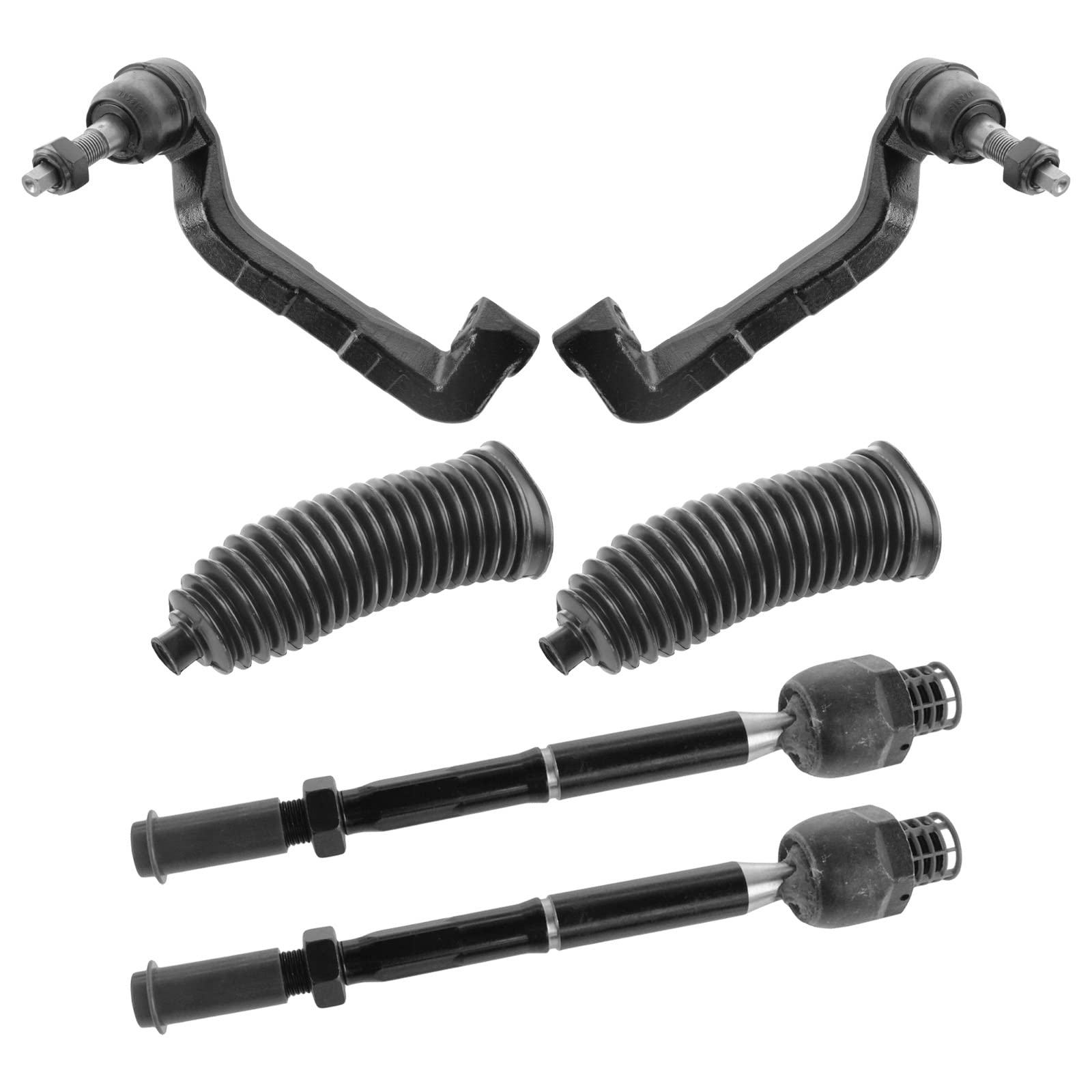 Trq Front Steering Kit Steering Rack & Pinion Bellow Tie Rod Compatible With 2005-2010 Chrysler 300 2007-2010 Dodge Charger 2005