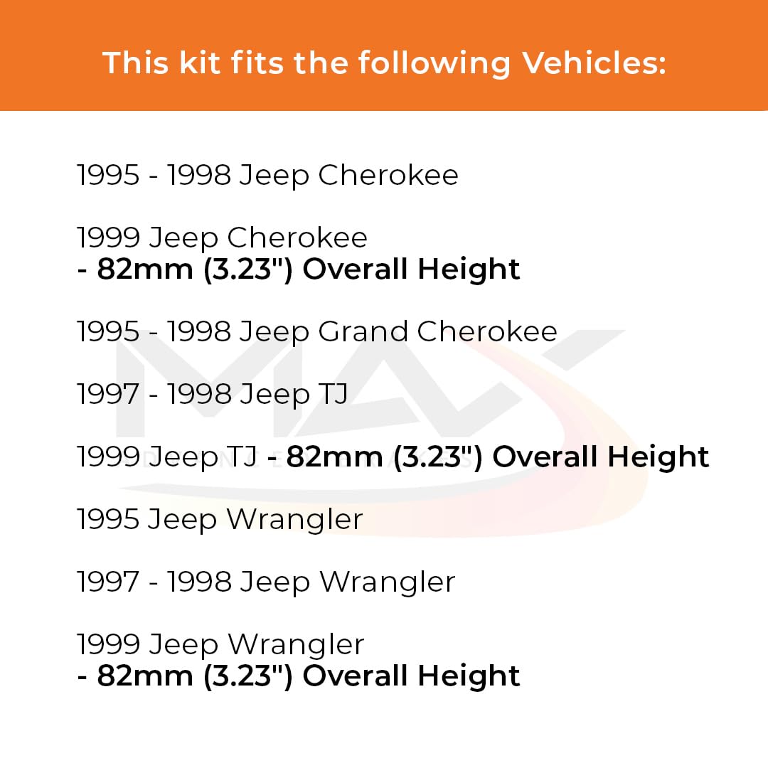 Max Advanced Brakes Front Brake Kit Compatible With 1995-1999 Jeep Cherokee Grand Cherokee Tj Wrangler 3.23 '' Height Replacemen