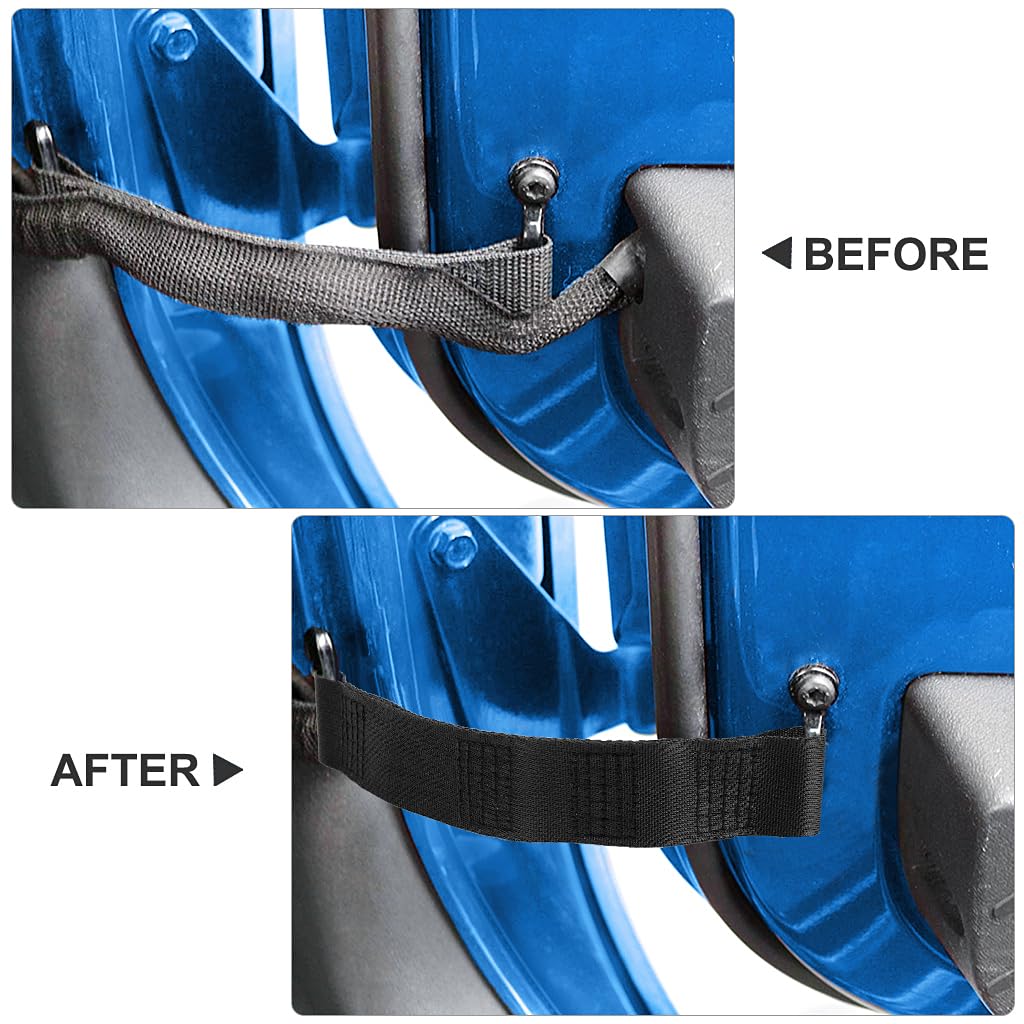 Pyghap Jeep Door Limiting Straps,2Pcs Heavy Duty Adjustable Door Check Strap Compatible With 1987-2024 Jeep Wrangler Door Straps Jk Jl Tj Yj Cj Jku Load 1000 Lb