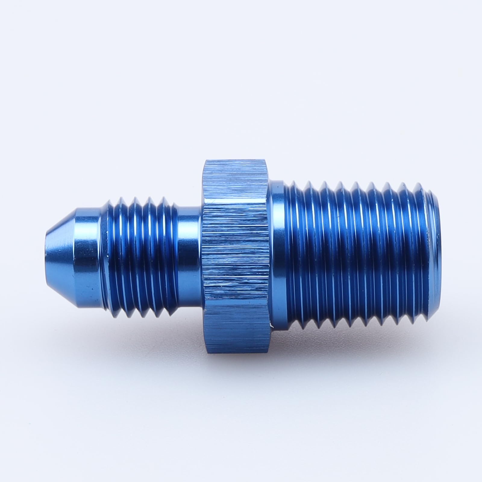 Ac Performance Male 1/4'' Npt To -4 An Flare Adapter Straight Aluminum Blue