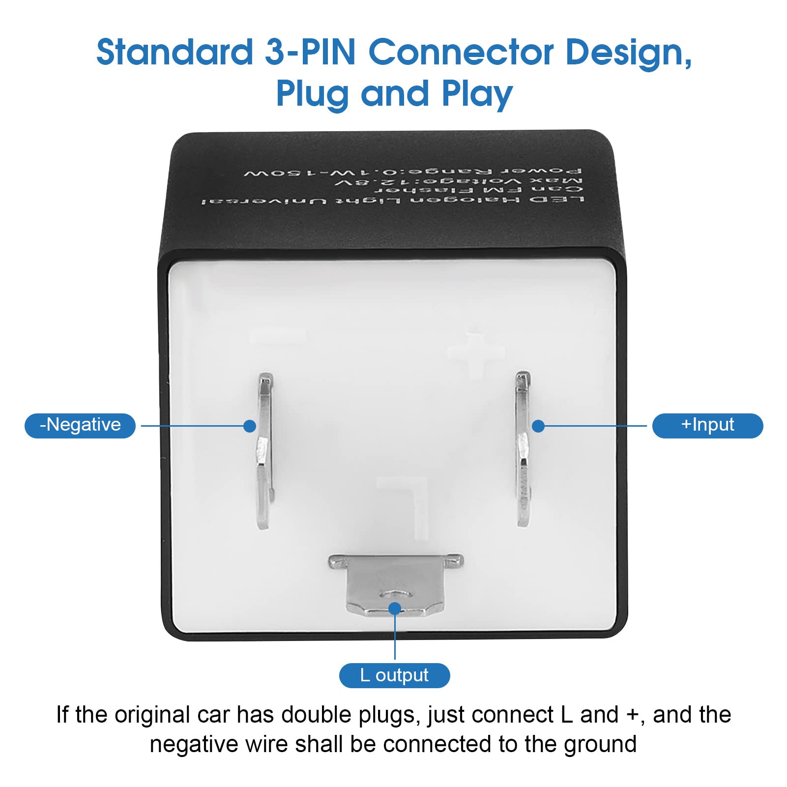 LED Flasher Relay 12V/24V, Motorcycle Electric Flasher for Turn Light Fast Hyper Flash, 1 Pack
