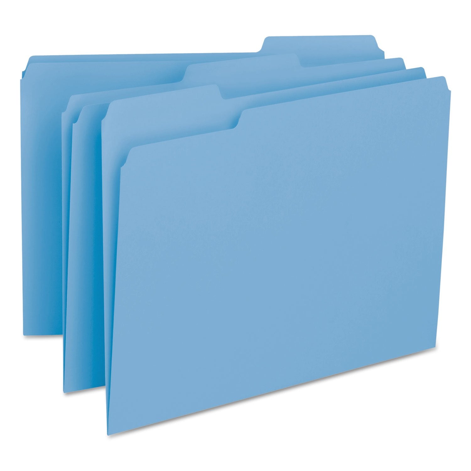 Smead 10239 Interior File Folders 1/3 Cut Top Tab Letter Blue 100/Box