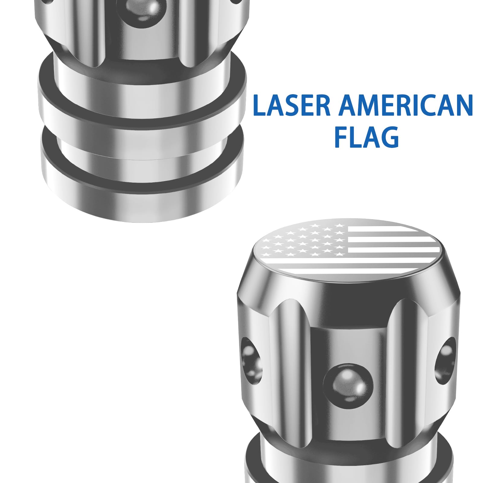 Quarkace Valve Stem Caps, Tire Valve Caps With American Flag, Tire Caps 4 Pack For Car Suv Truck Motorcycle Bike, Anti-Fading Co