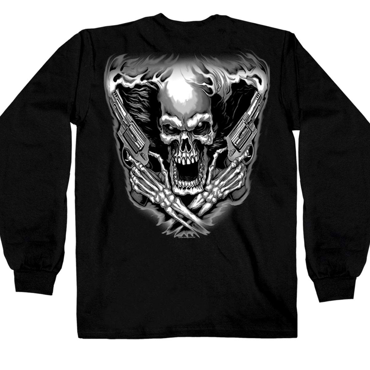 Hot Leathers Mens Motorcycle Gmd2076 Assassin Black Long Sleeve Shirt, Black, Large